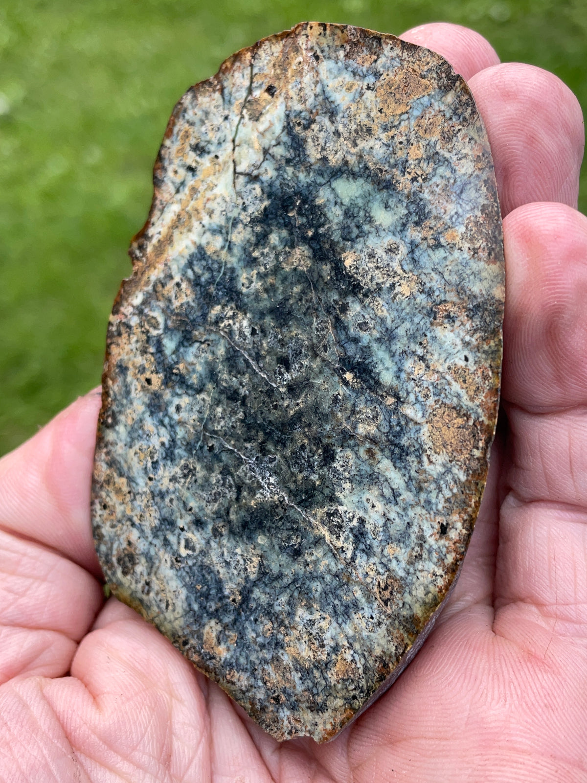 StoneBorn Creations – Hand-Polished Blue-Green Mystery Stone Matching Pair | Natural Split Stone