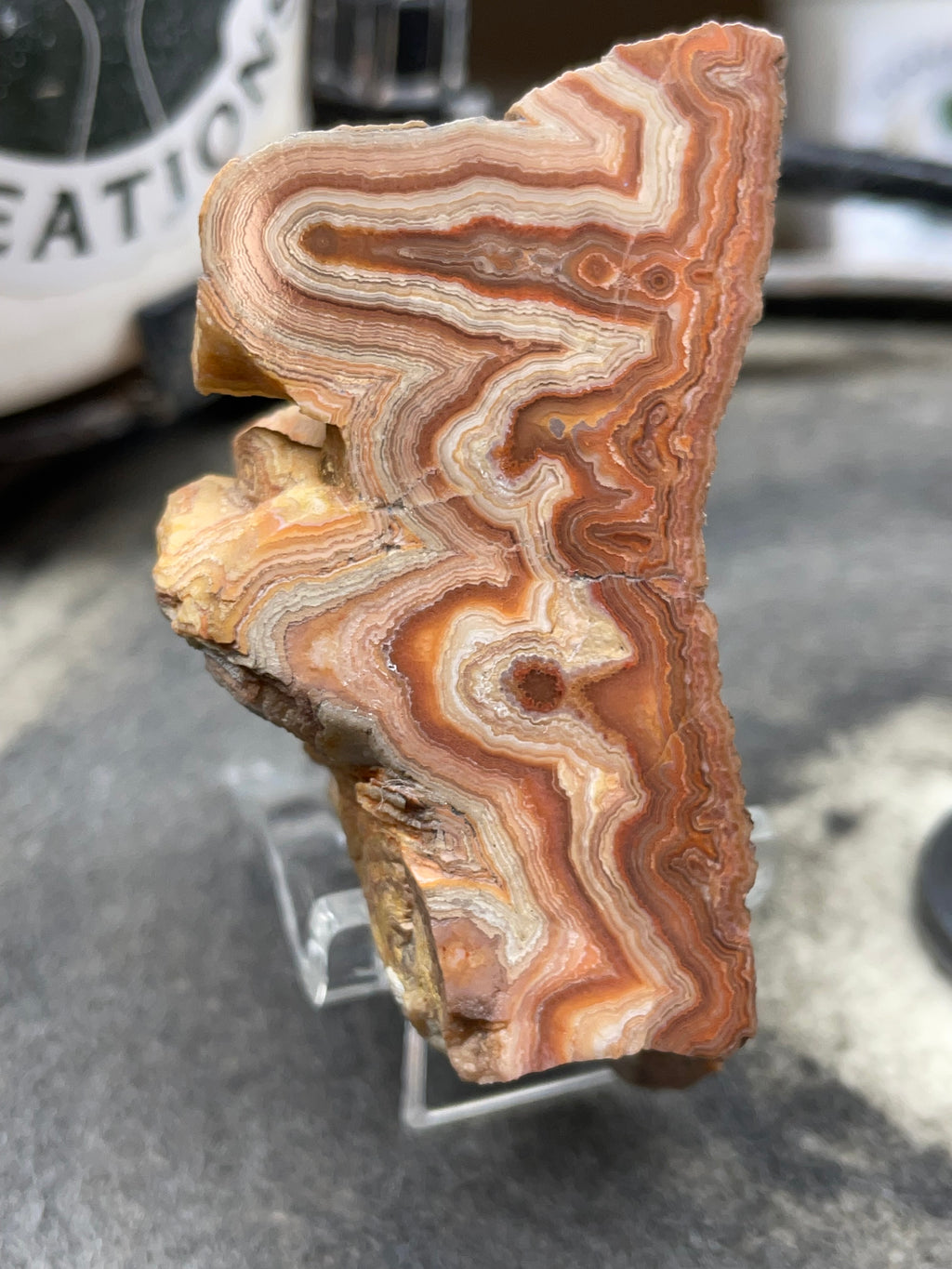 Hand-Polished Georgia Agate – Flat Polished Face, Natural Raw Edge