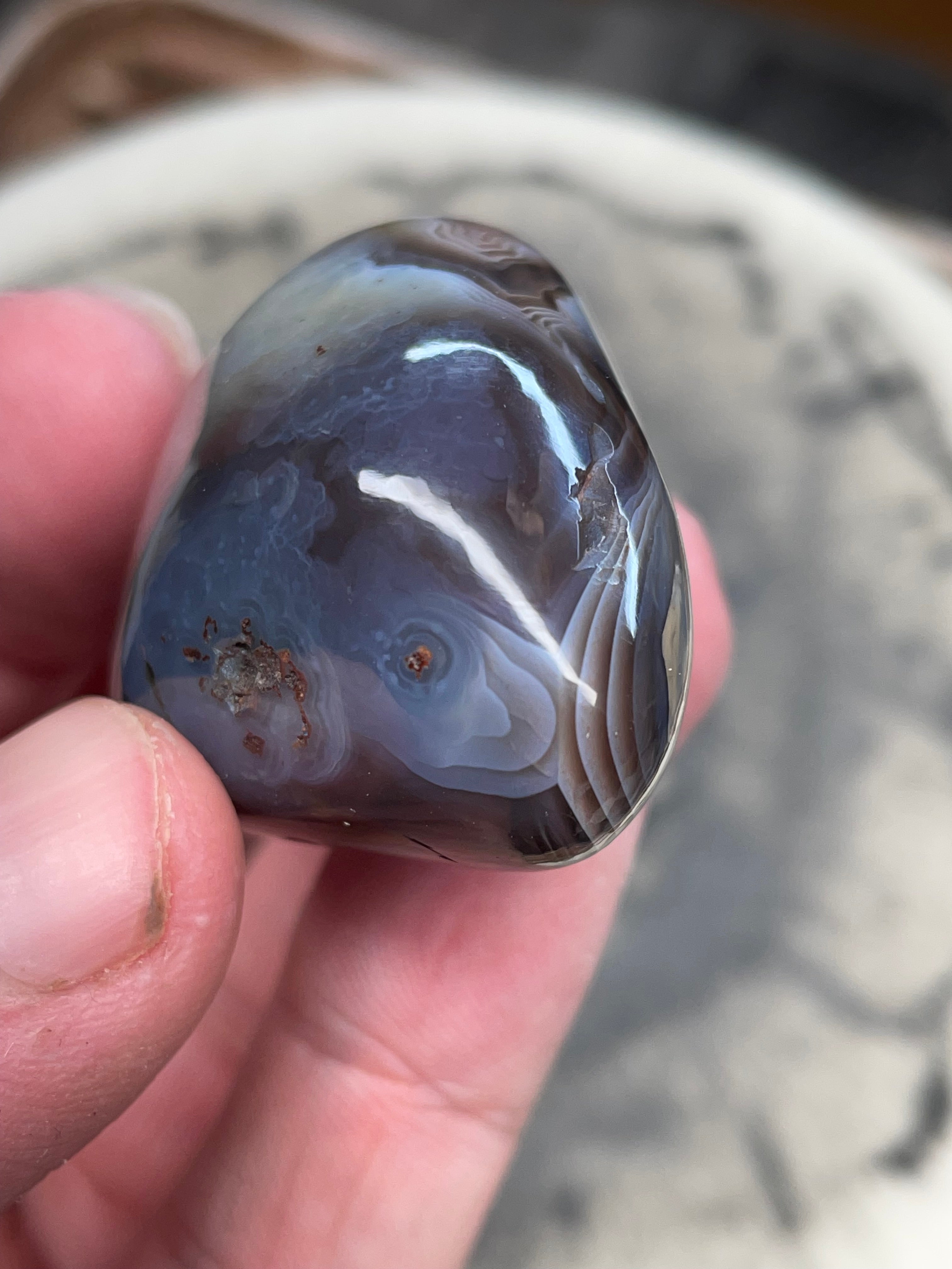 Banded Fortification Botswana Agate — Hand-Polished Freeform Stone