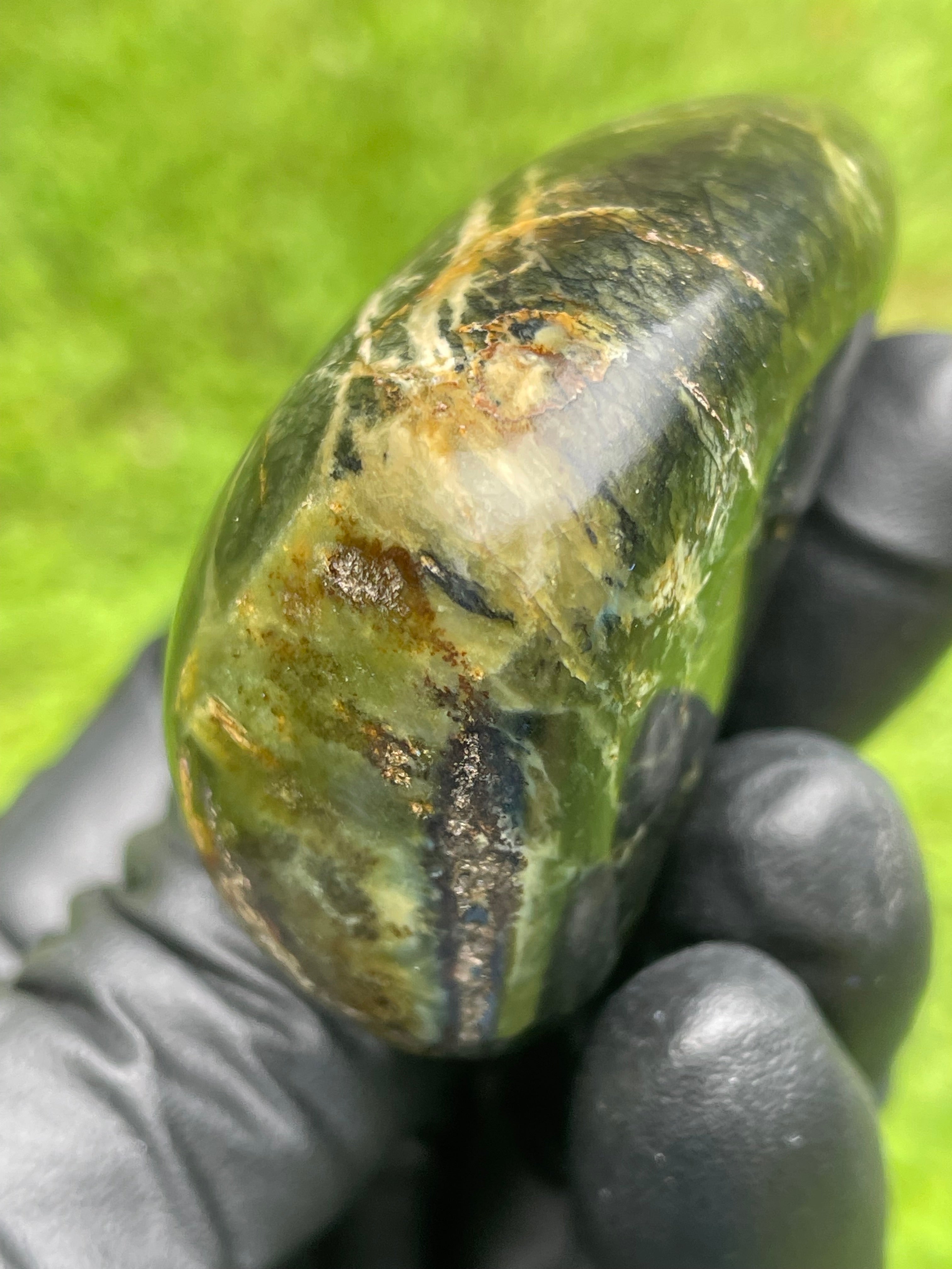 StoneBorn Creations Hand-Polished Vermont Serpentine Freeform Display Stone – One-of-a-Kind Natural Stone