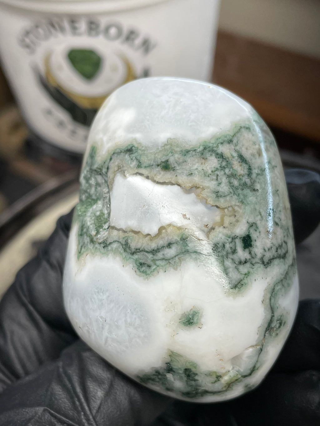 🌿 Moss Agate Freeform — Hand Polished StoneBorn Creations