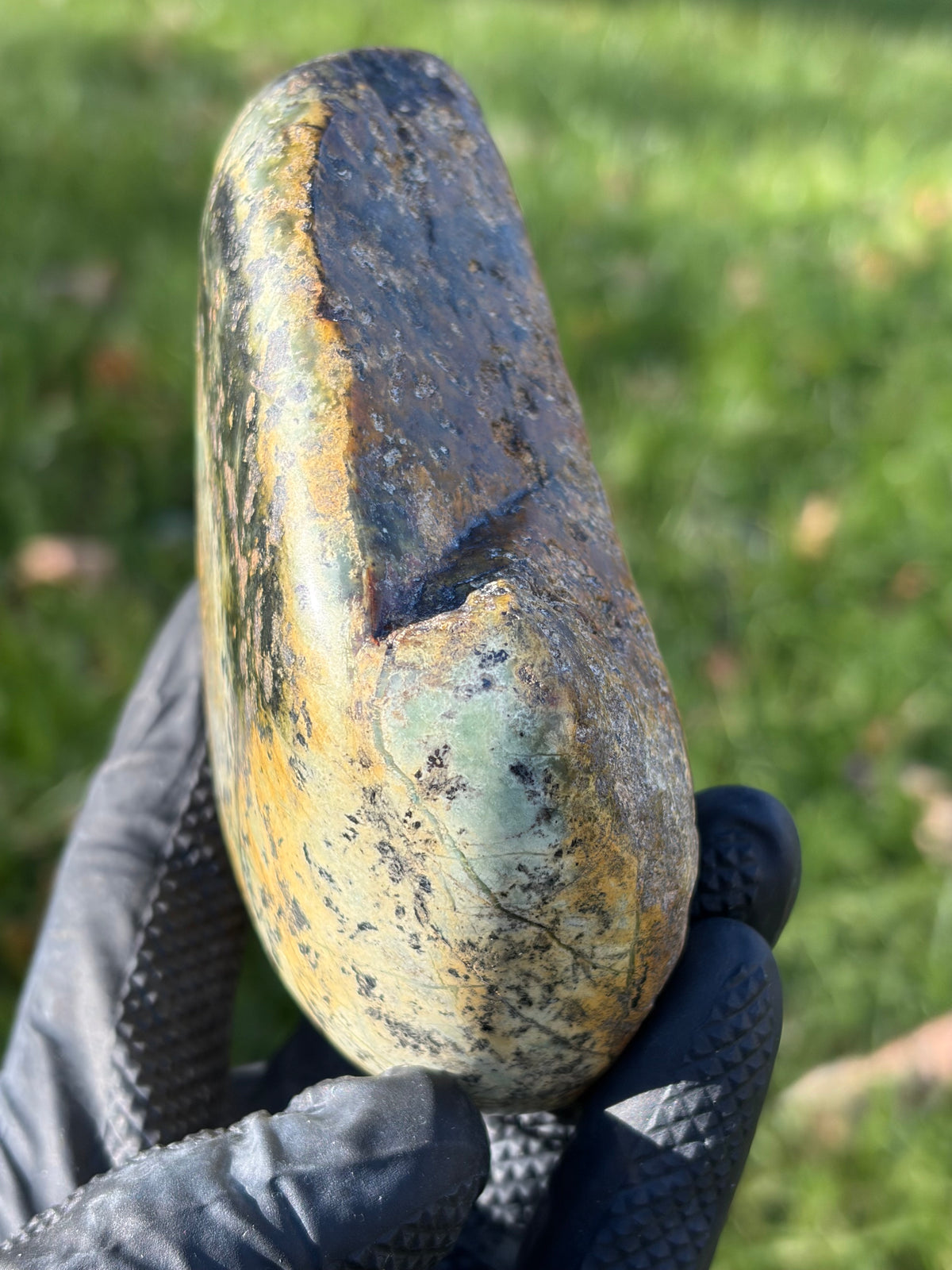 StoneBorn Creations – Natural Green Serpentine Stone | Hand-Polished River Stone