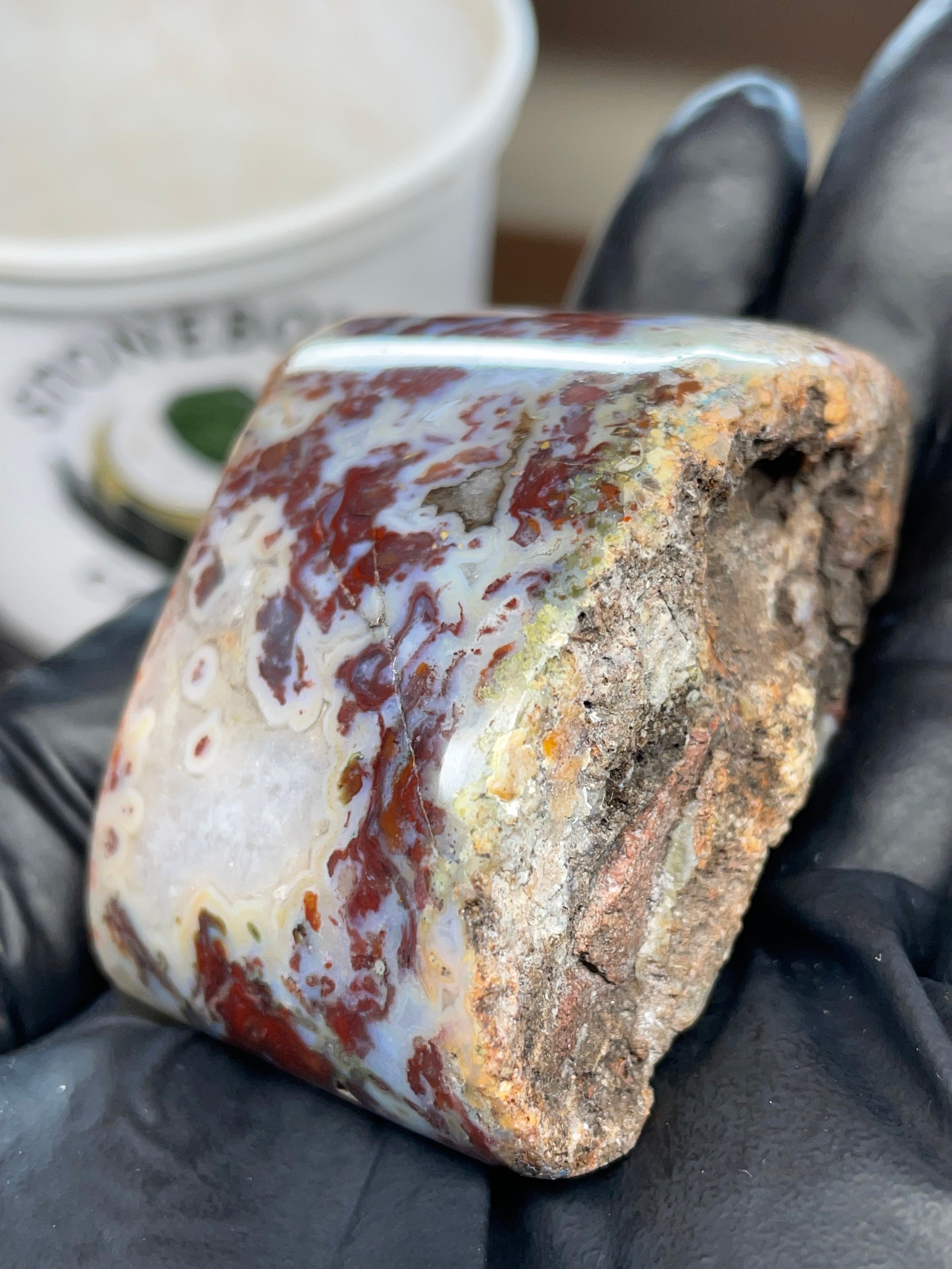 🔥 Fire Agate / Red Lightning Agate – Hand Shaped & Polished | StoneBorn Creations