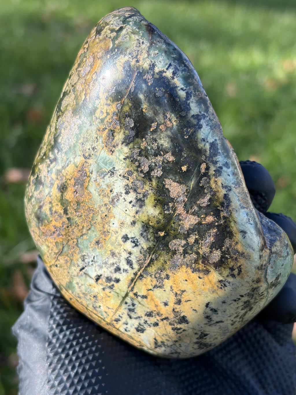 StoneBorn Creations – Natural Green Serpentine Stone | Hand-Polished River Stone