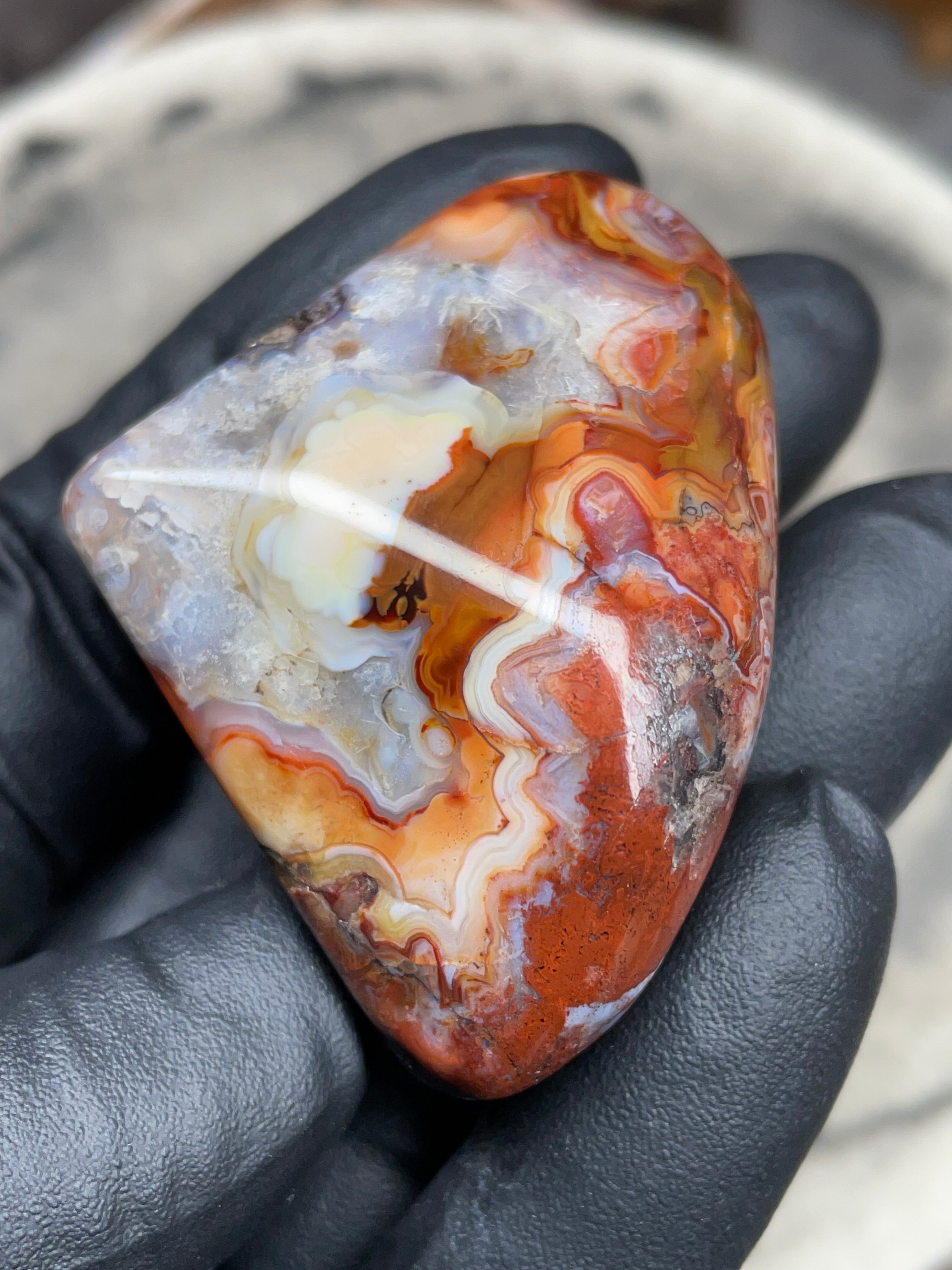 Polished Lace Agate | Hand Polished Natural Stone | One of a Kind