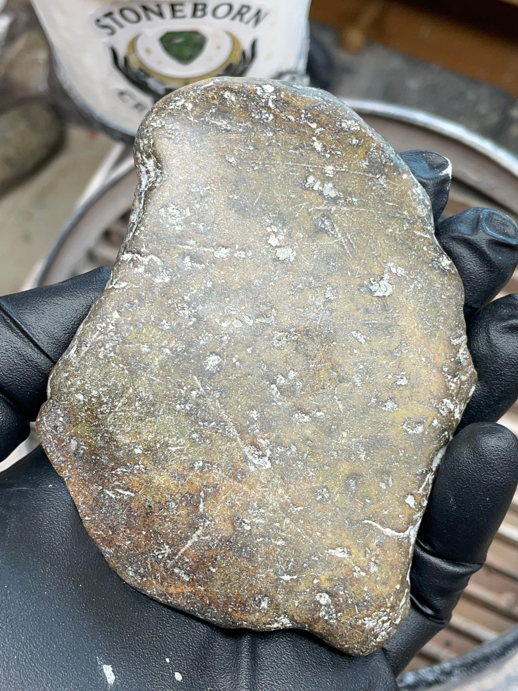 StoneBorn Creations – Hand-Polished Green Jasper Slab (Raw Edge)