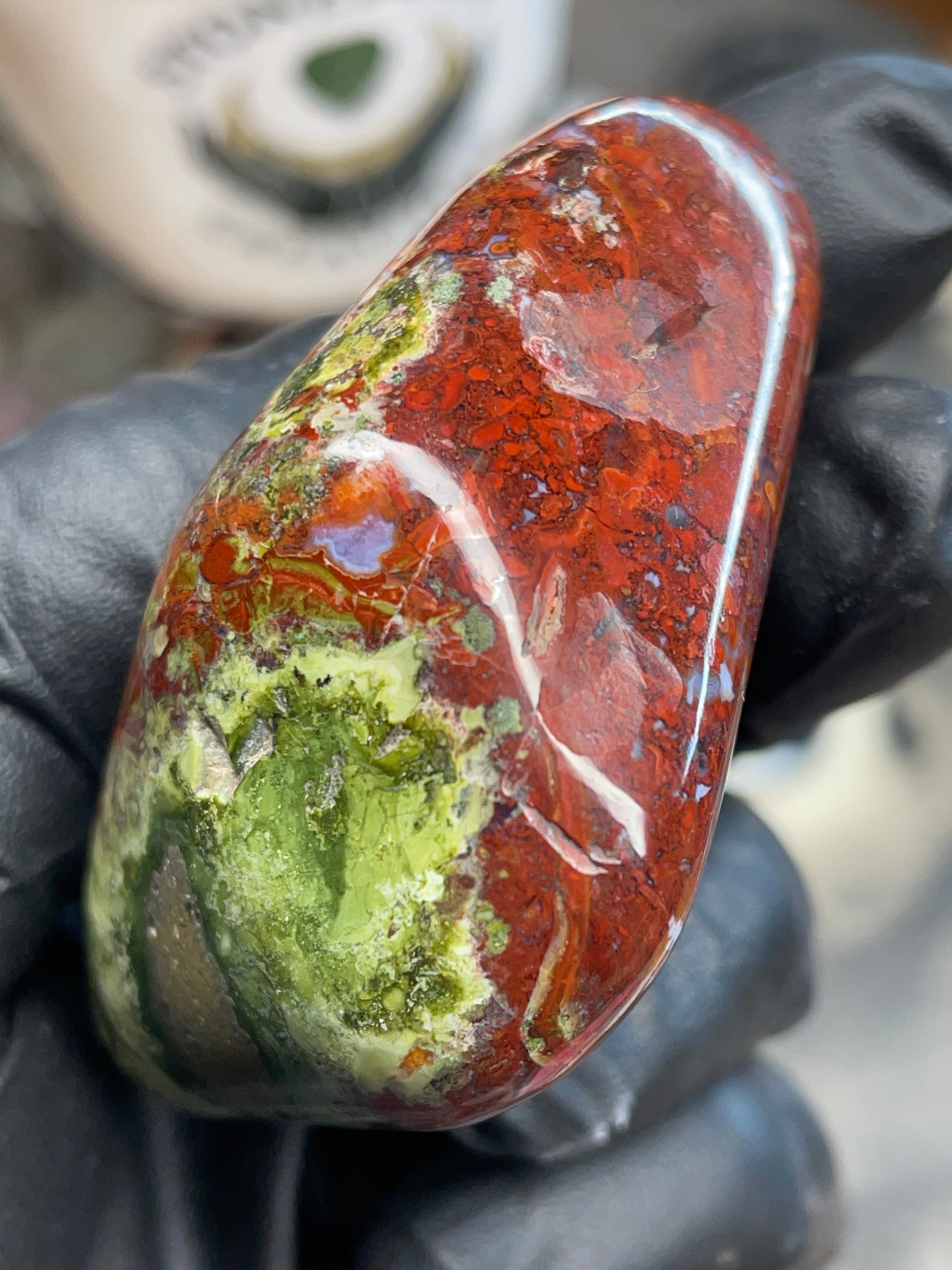 StoneBorn Creations | Hand-Polished Red Jasper & Greenstone Freeform