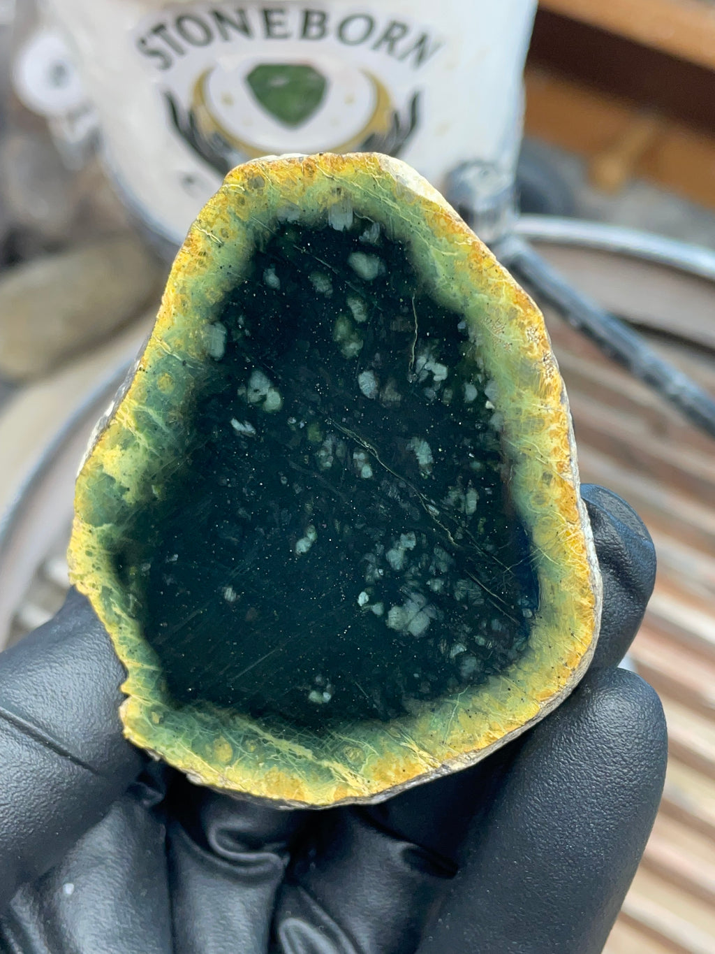 StoneBorn Creations – Hand-Polished Vermont Serpentine “Jade” Window Stone