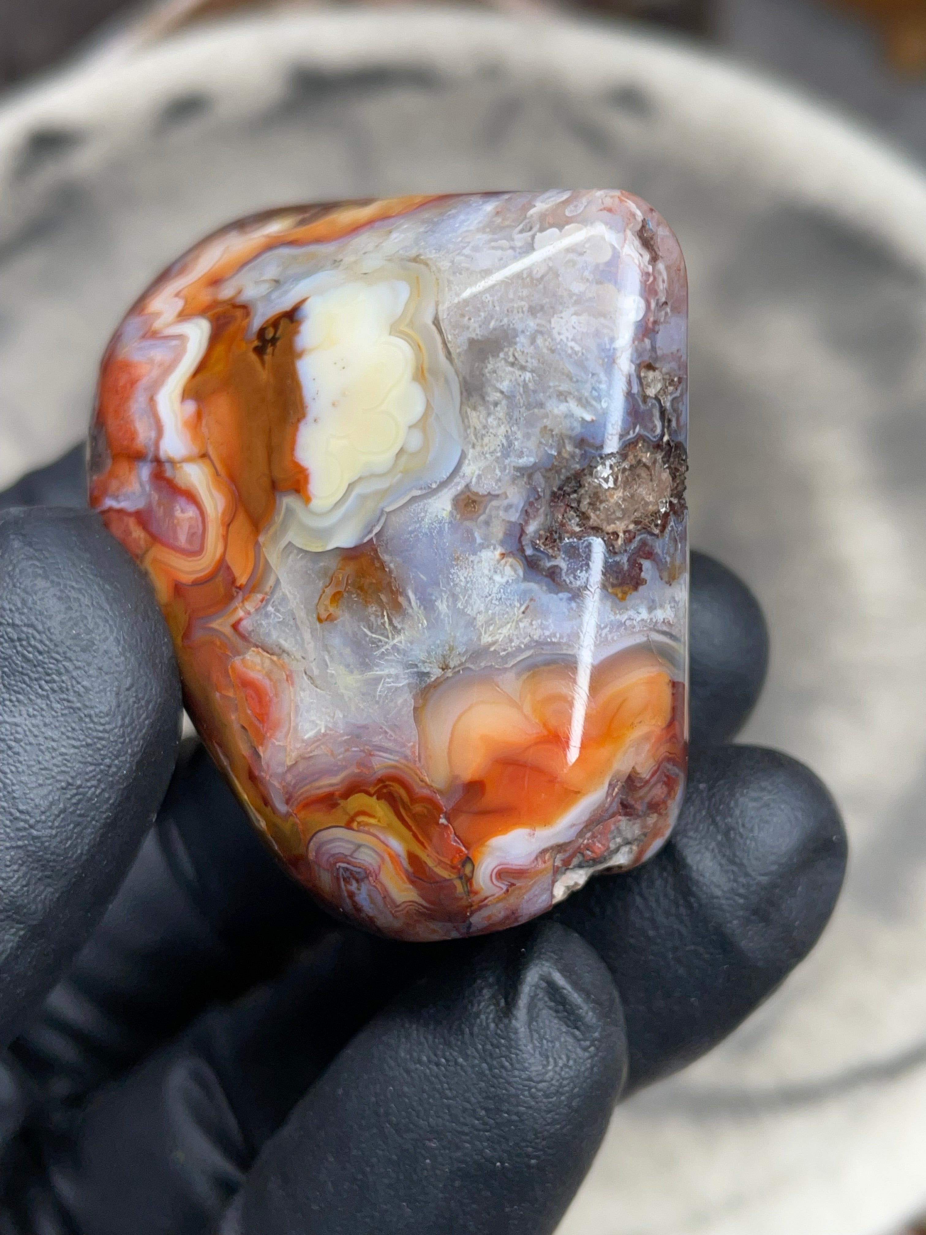 Polished Lace Agate | Hand Polished Natural Stone | One of a Kind