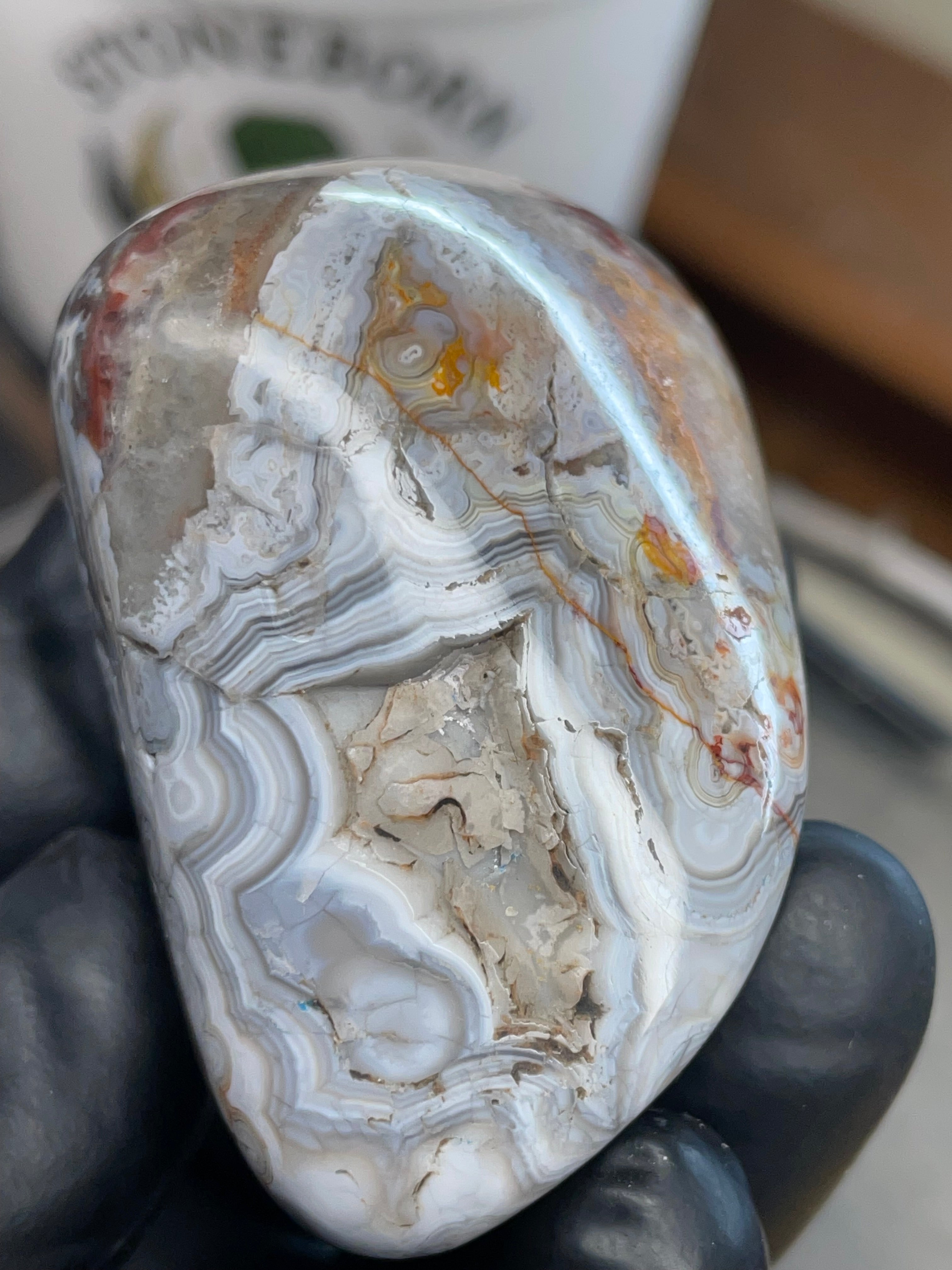 Lace Agate Freeform — Hand Polished StoneBorn Creation