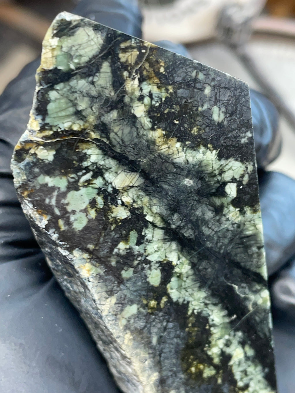 Hand-Polished Dark Green Stone Slab | StoneBorn Creations