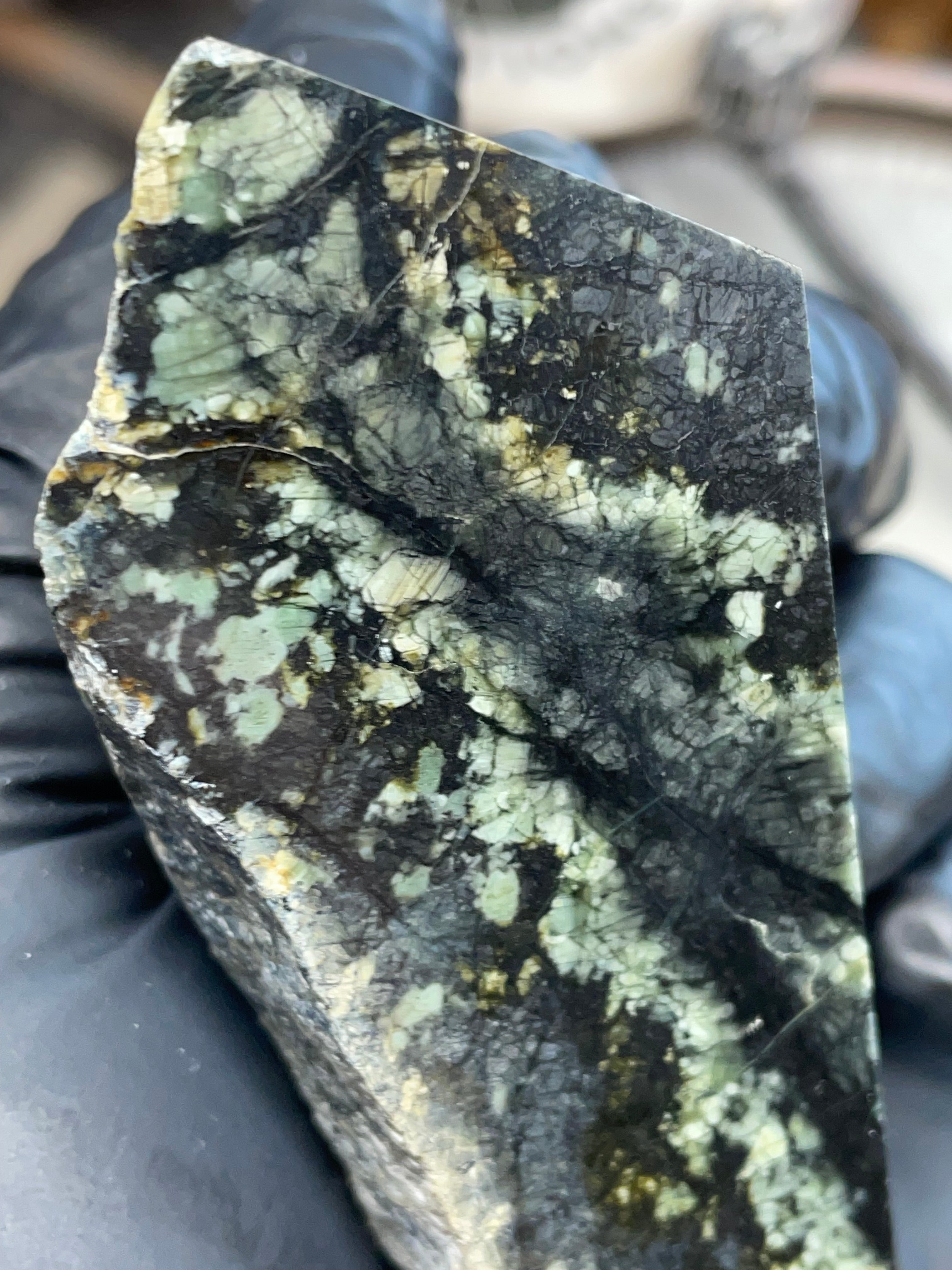 Hand-Polished Dark Green Stone Slab | StoneBorn Creations