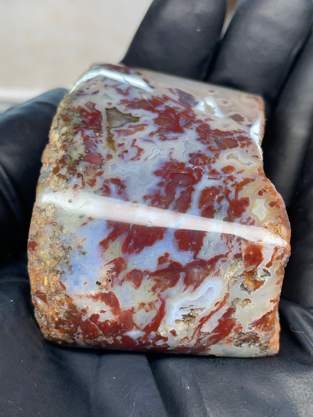 🔥 Fire Agate / Red Lightning Agate – Hand Shaped & Polished | StoneBorn Creations