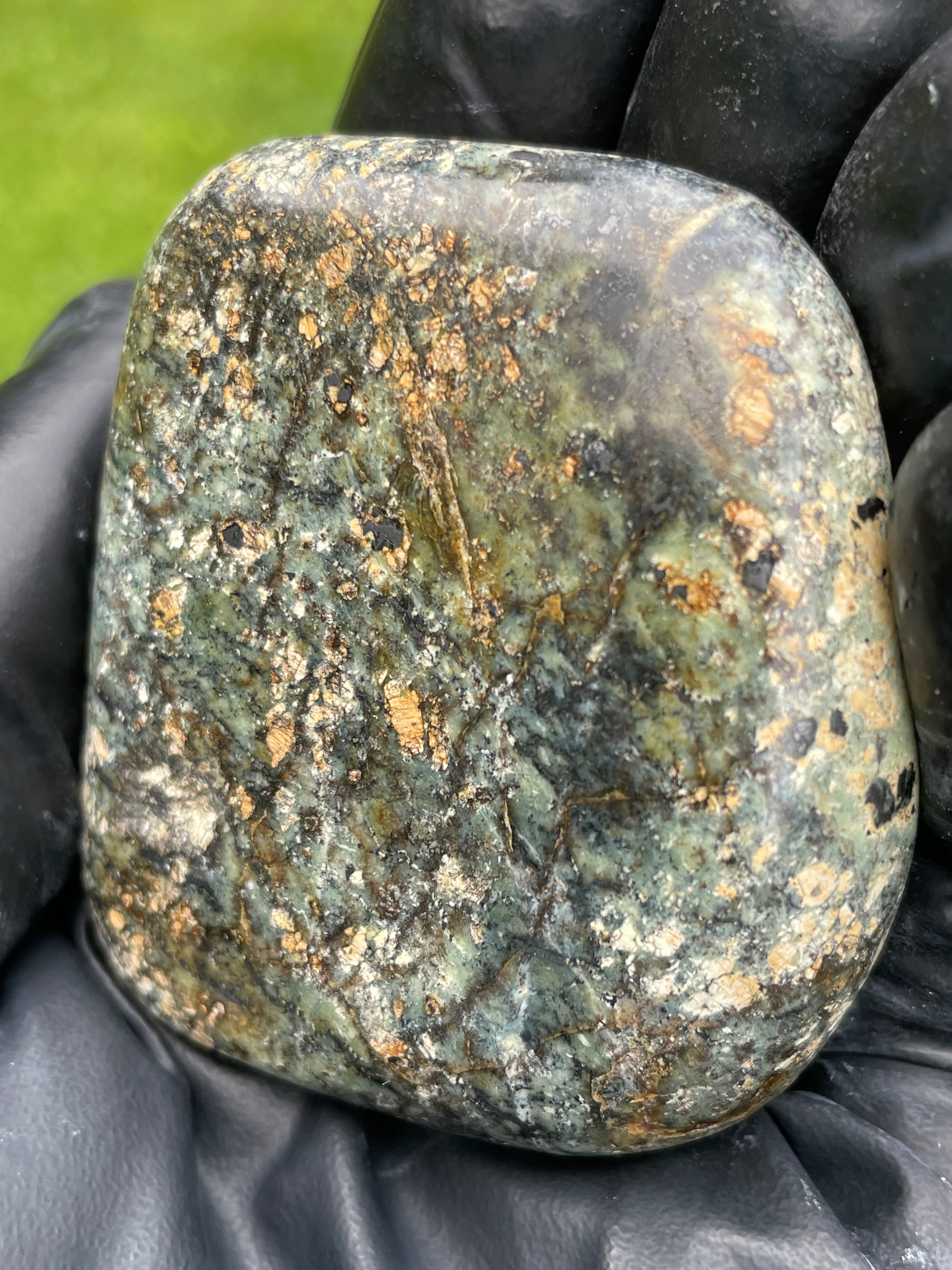 StoneBorn Creations Hand-Polished Vermont Serpentine Freeform Display Stone