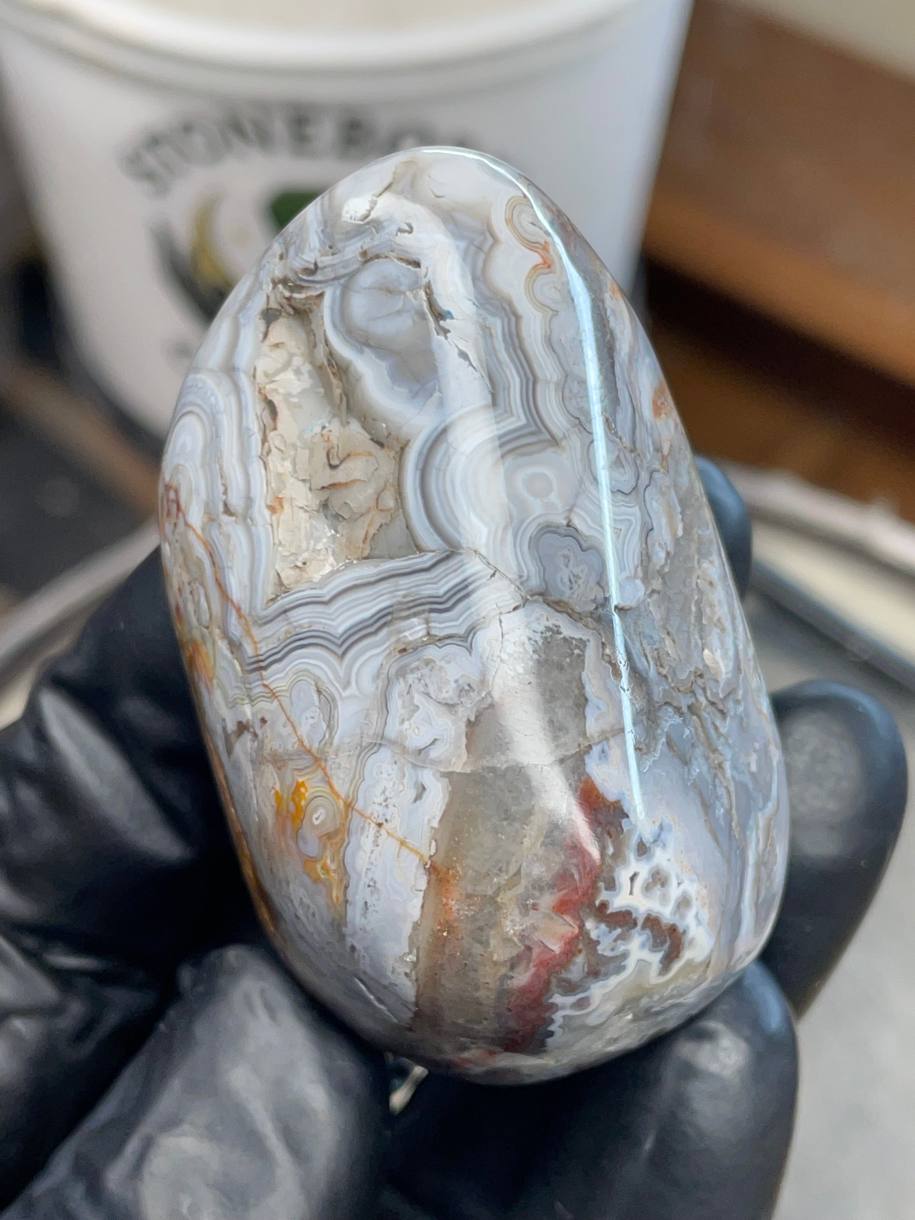 Lace Agate Freeform — Hand Polished StoneBorn Creation