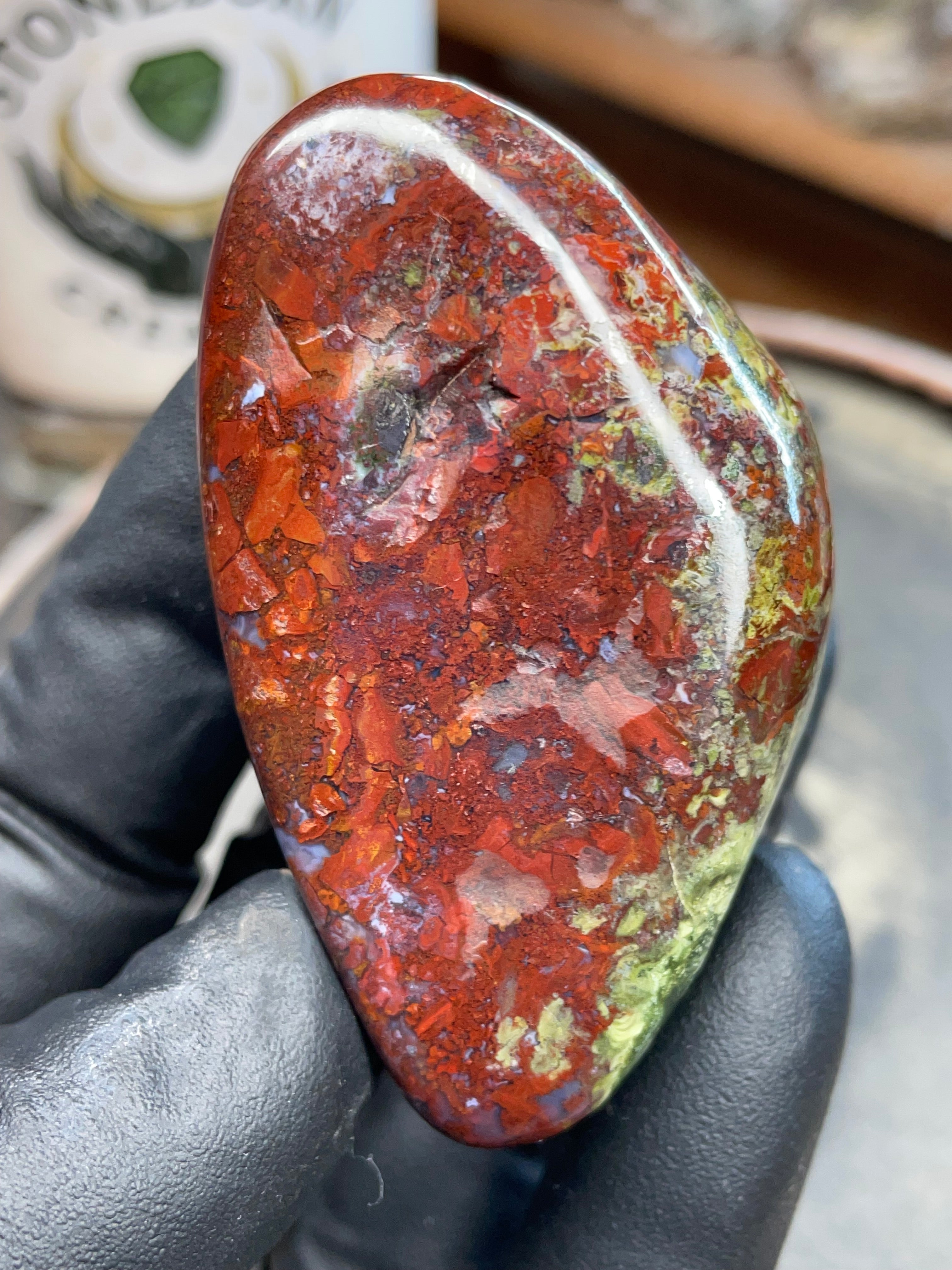 StoneBorn Creations | Hand-Polished Red Jasper & Greenstone Freeform