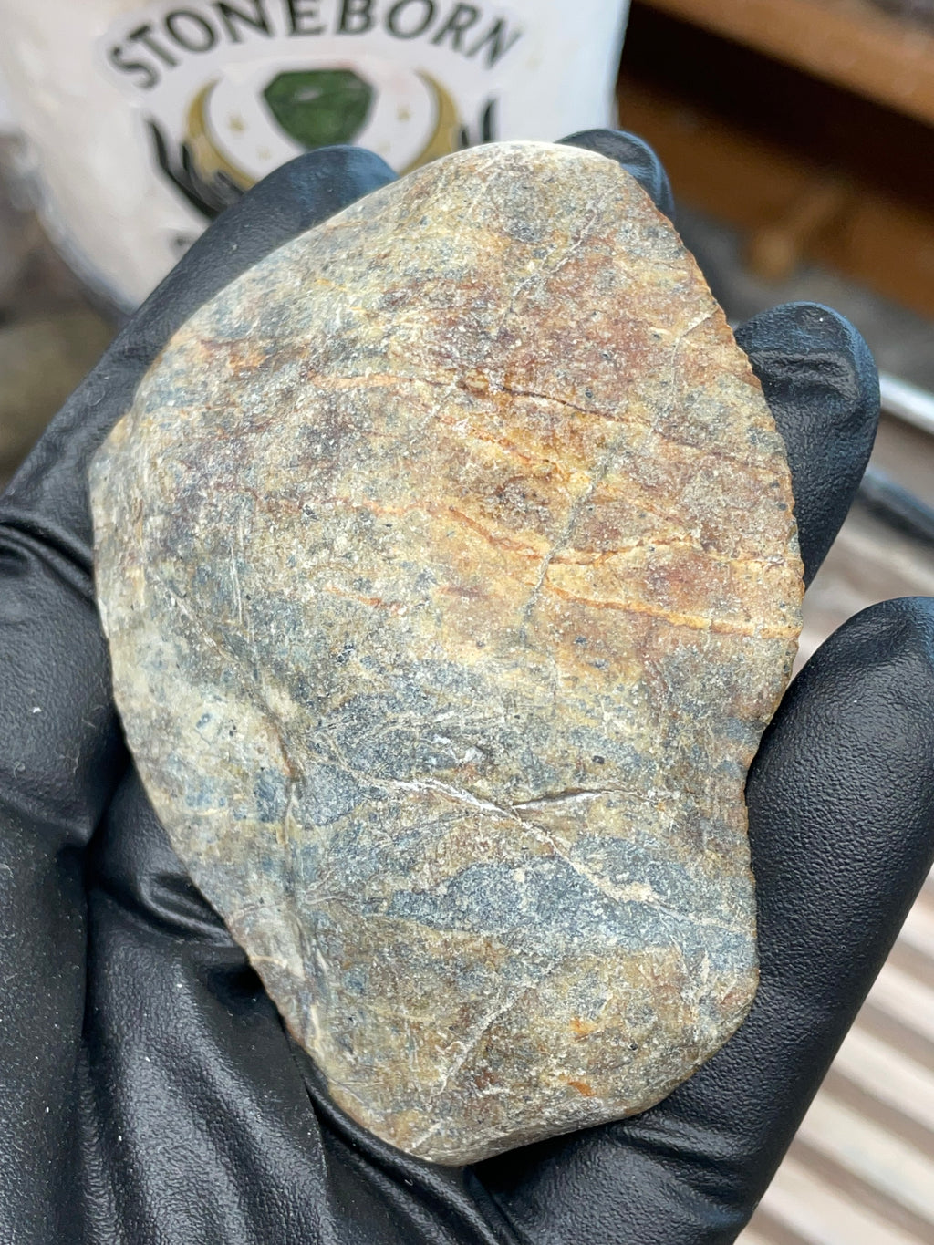 StoneBorn “Midnight Web” Greenstone Slab (One-Side Polished)