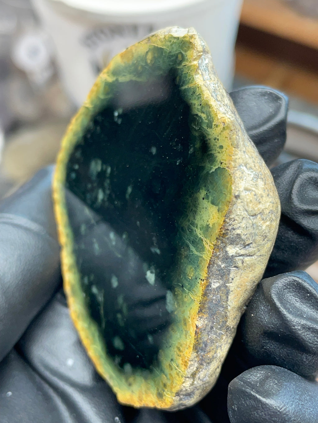 StoneBorn Creations – Hand-Polished Vermont Serpentine “Jade” Window Stone