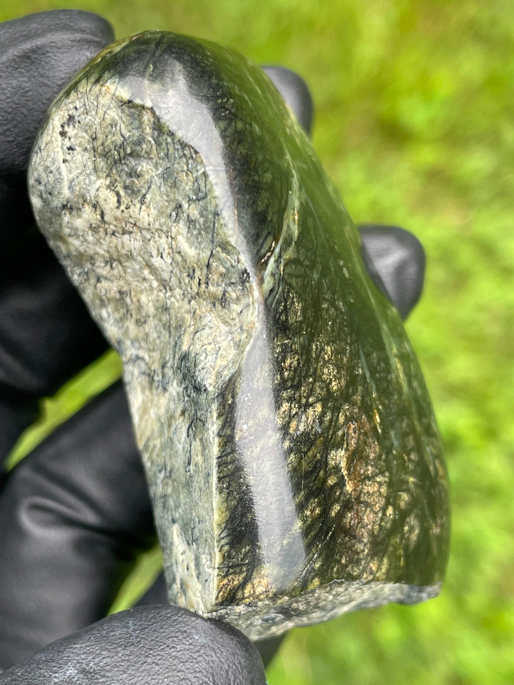 StoneBorn Creations Hand-Polished Vermont Serpentine Freeform Display Stone – One-of-a-Kind Natural Stone