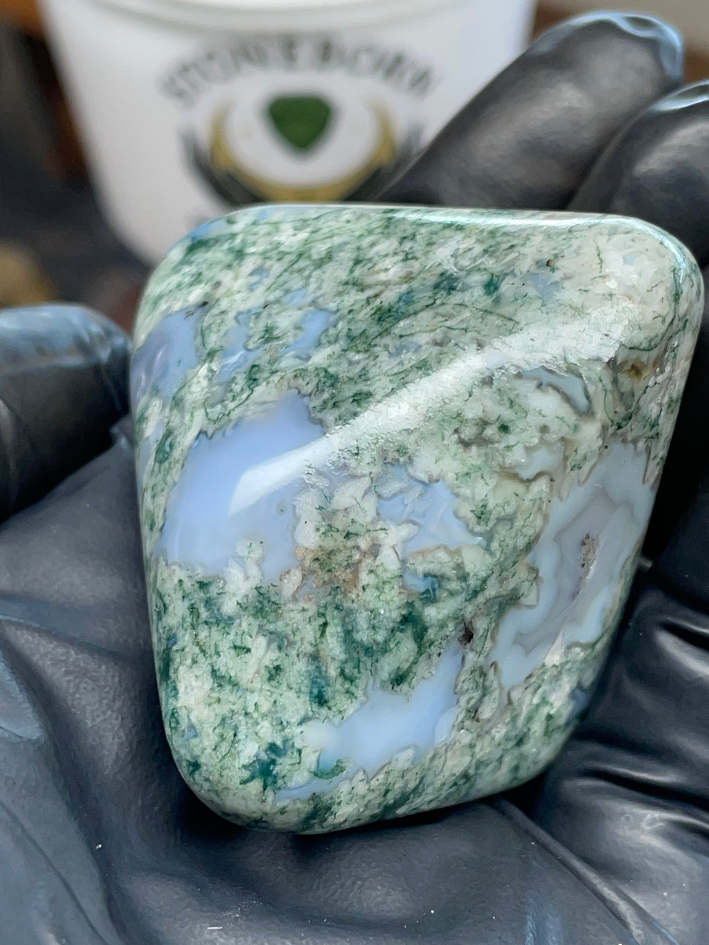 Moss Agate Freeform — Hand Polished StoneBorn Transformation