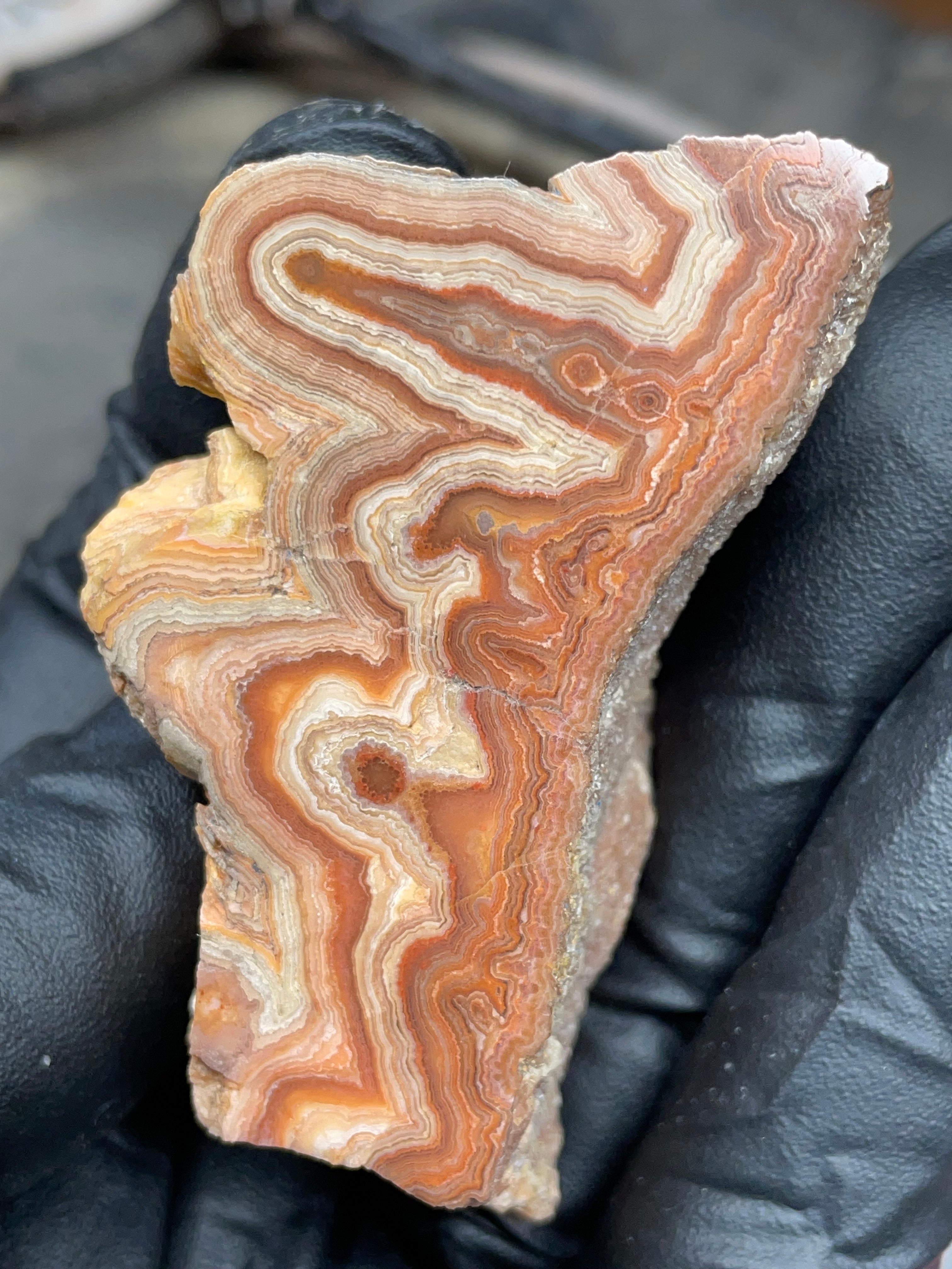 Hand-Polished Georgia Agate – Flat Polished Face, Natural Raw Edge
