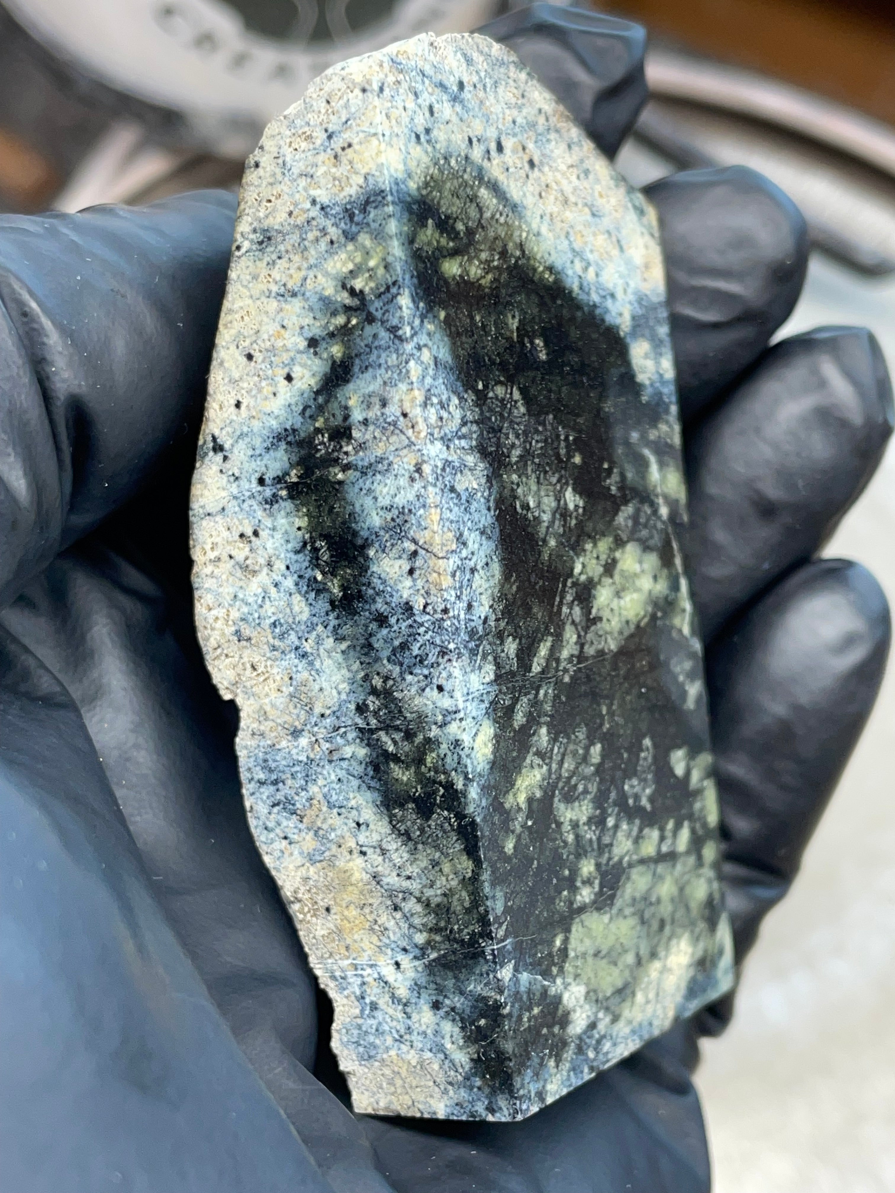 Hand-Polished Dark Green Serpentine Slab | StoneBorn Creations