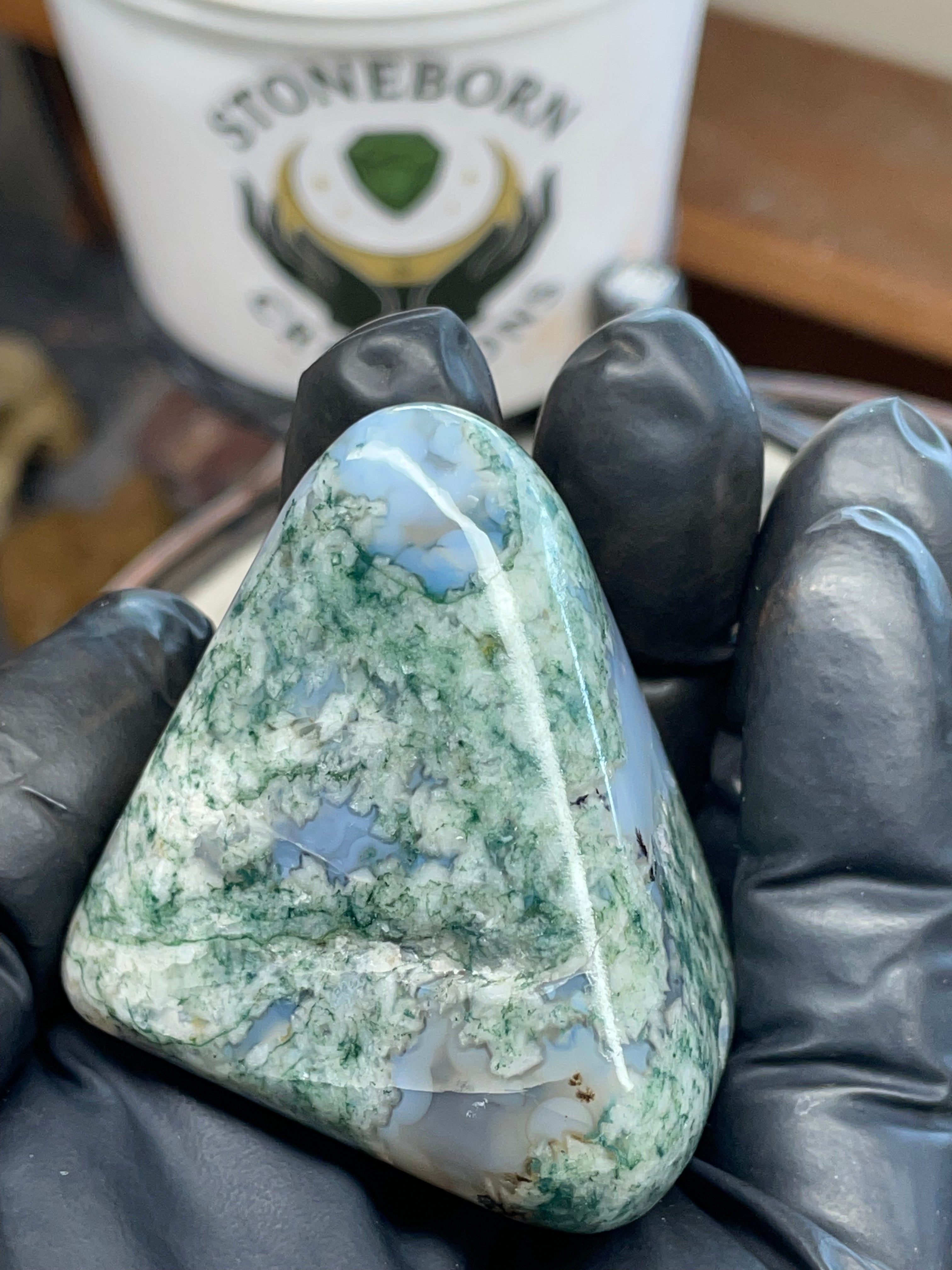 Moss Agate Freeform — Hand Polished StoneBorn Transformation