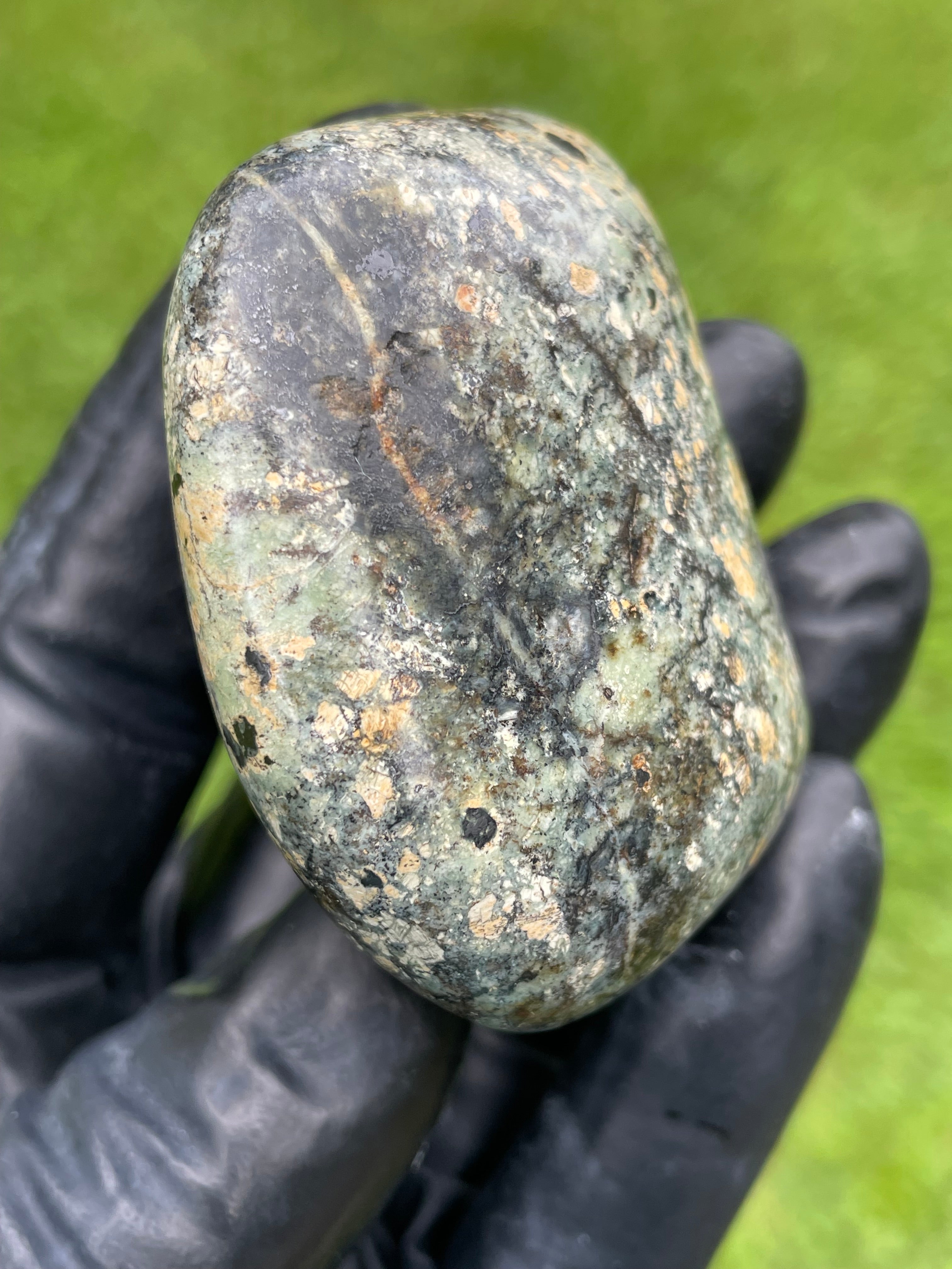 StoneBorn Creations Hand-Polished Vermont Serpentine Freeform Display Stone