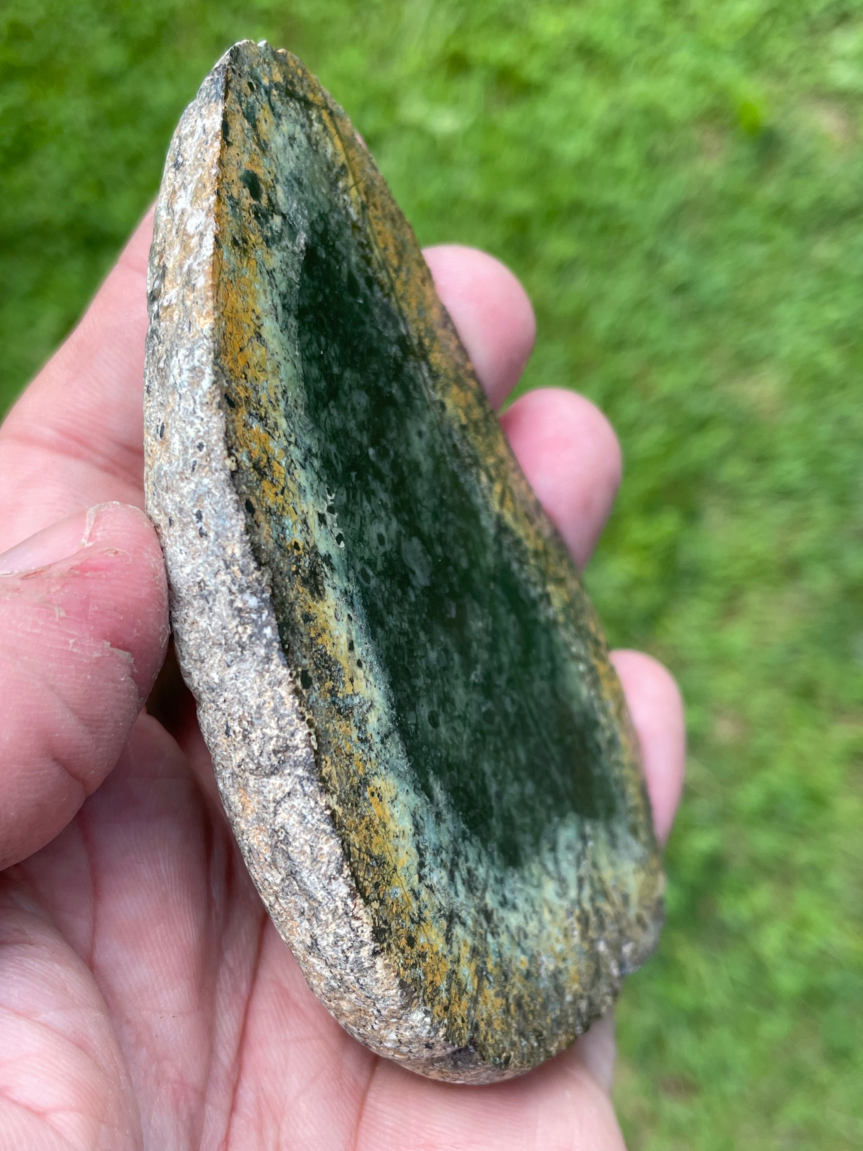 StoneBorn Creations Hand-Polished Vermont Serpentine Bookmatched Pair | One-of-a-Kind Natural Display Stones
