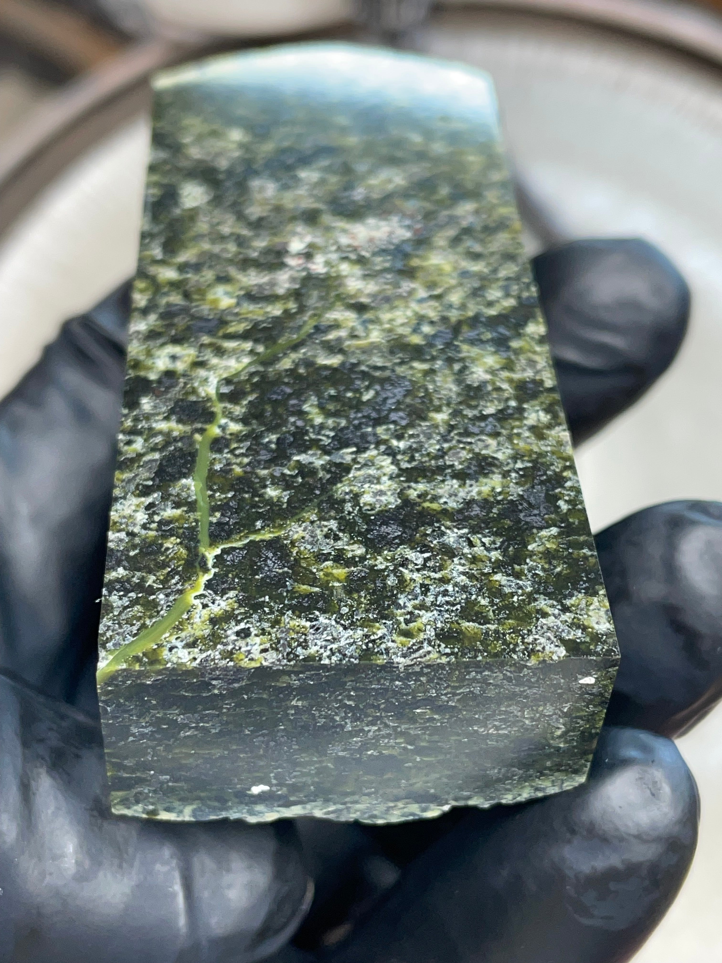 Hand-Polished Green Serpentine Slab | StoneBorn Creations