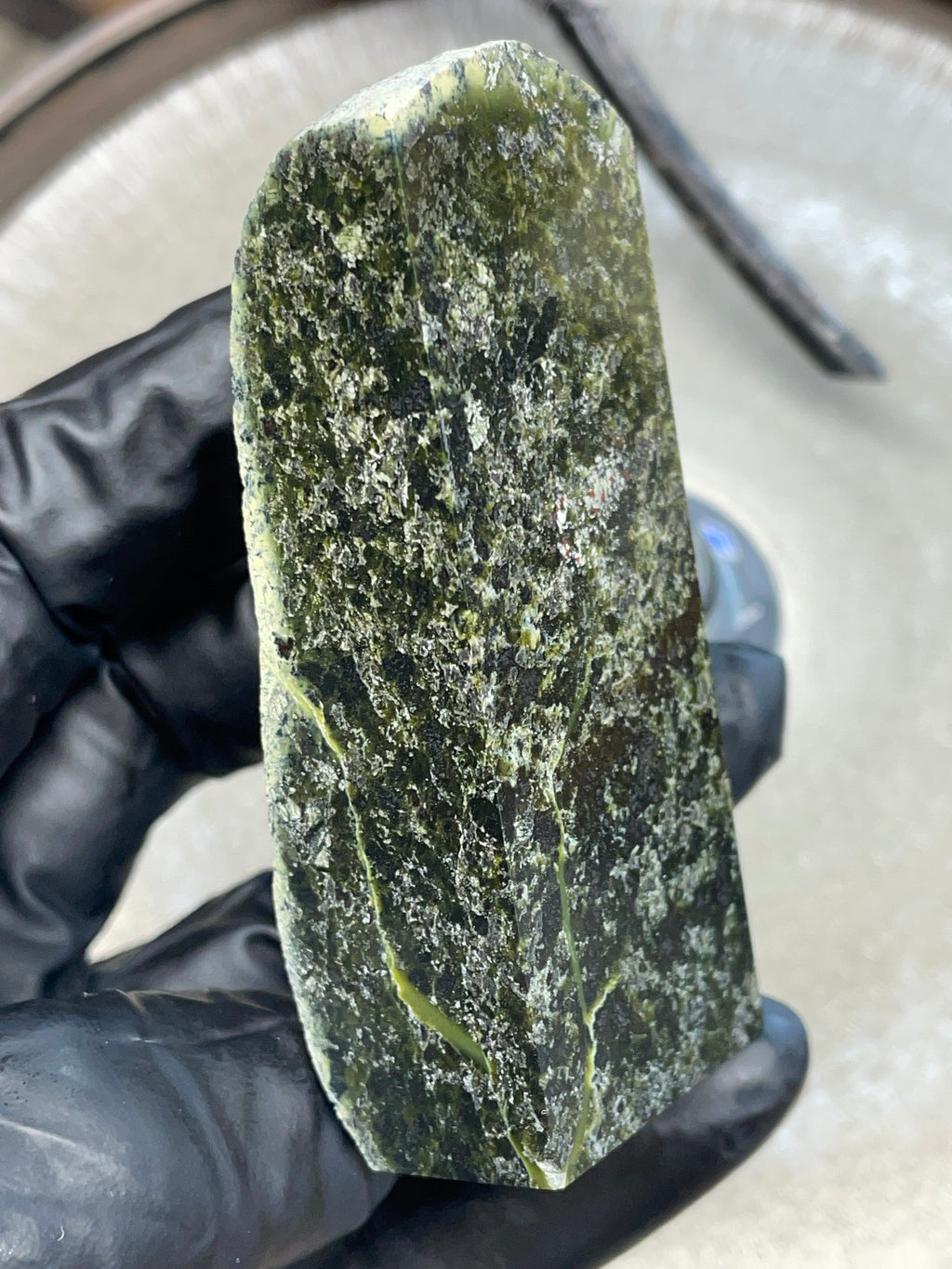 Hand-Polished Green Serpentine Slab | StoneBorn Creations