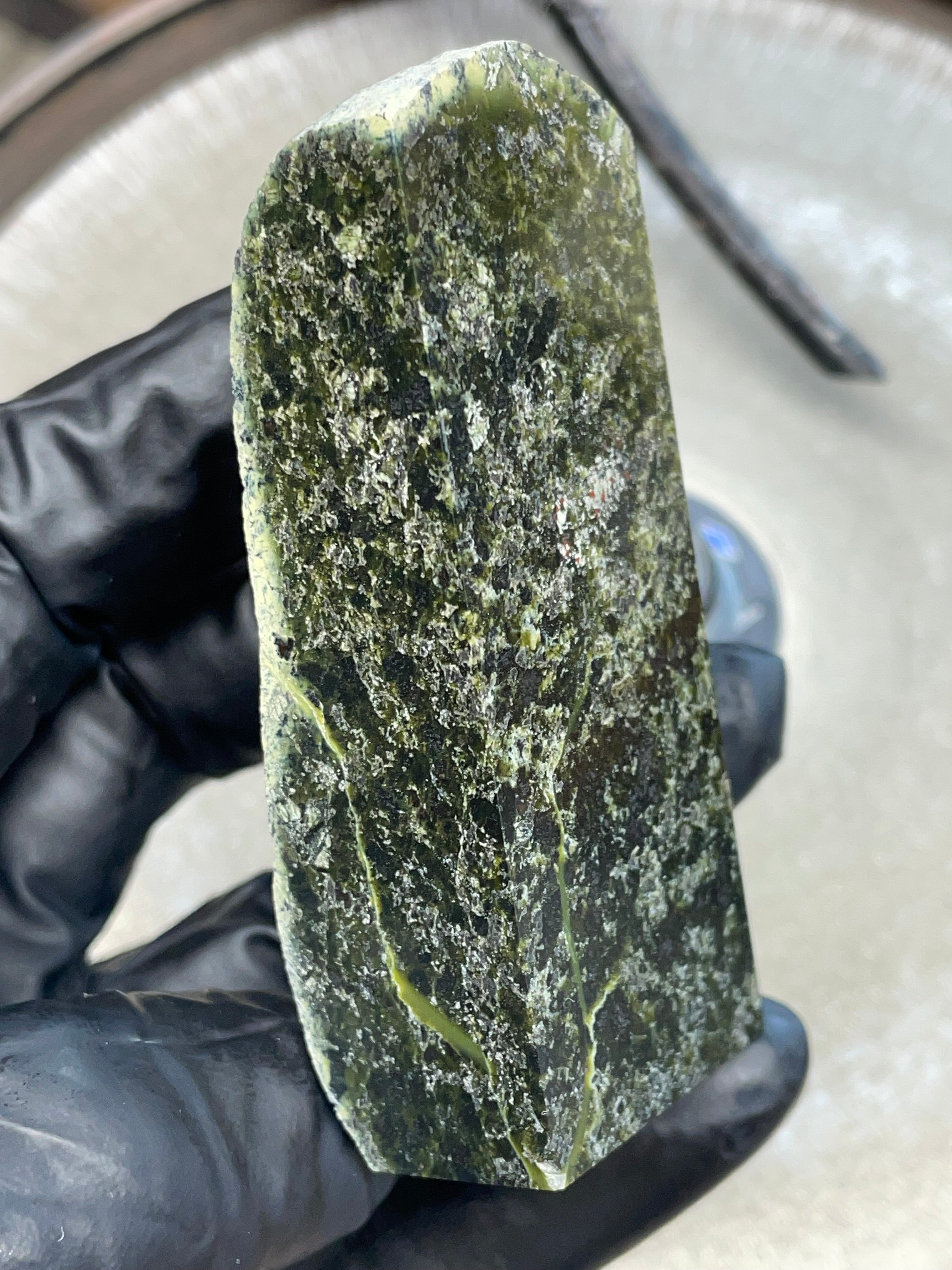 Hand-Polished Green Serpentine Slab | StoneBorn Creations