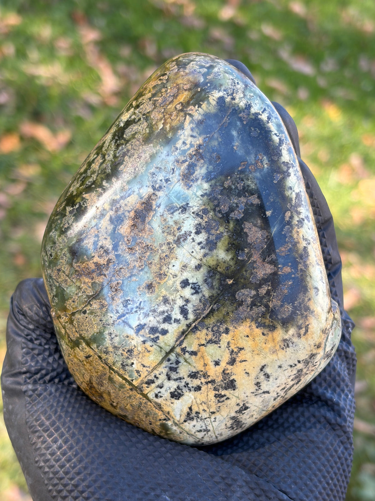 StoneBorn Creations – Natural Green Serpentine Stone | Hand-Polished River Stone