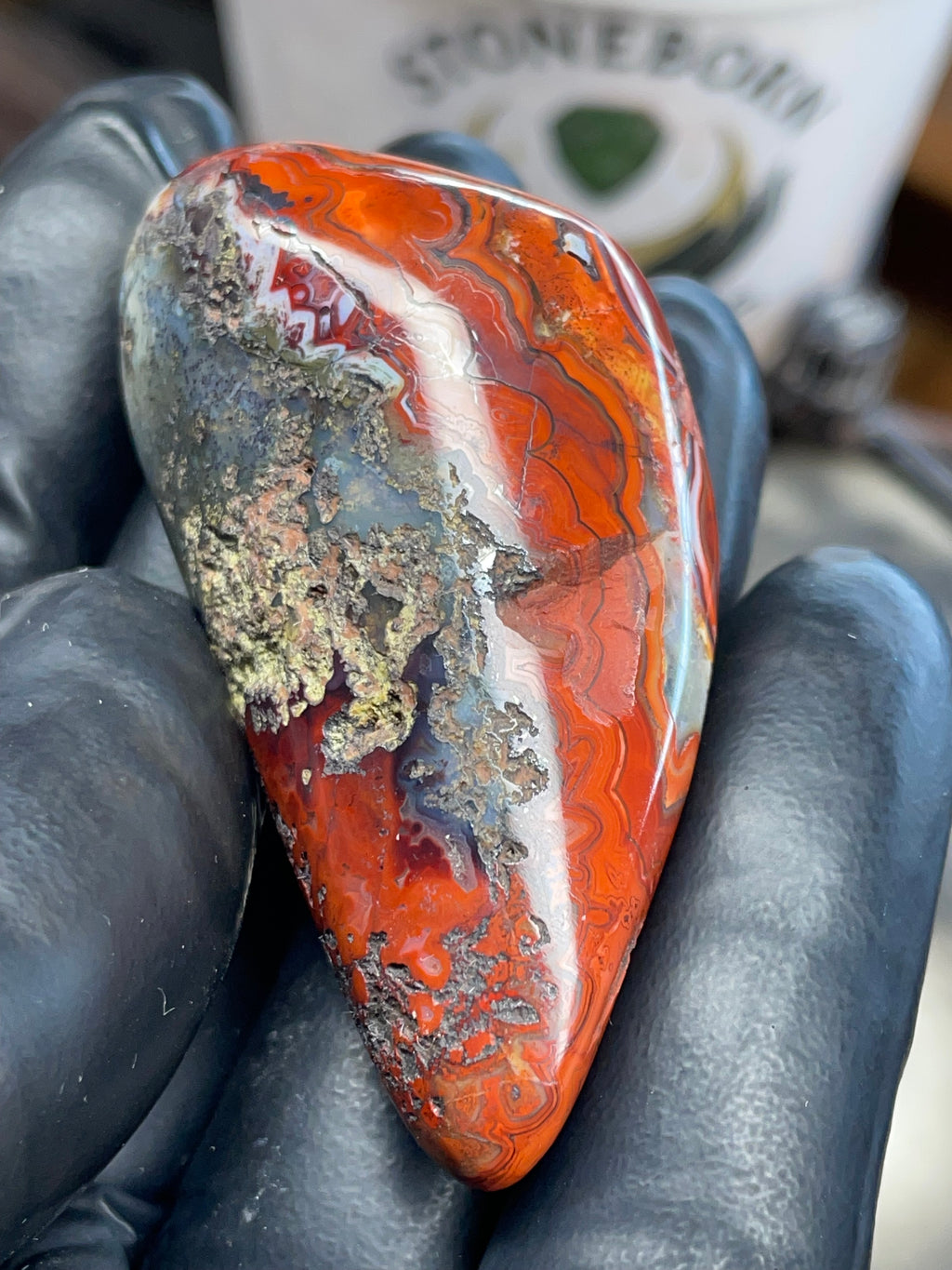Hand-Polished Red Banded Agate — Raw & Refined