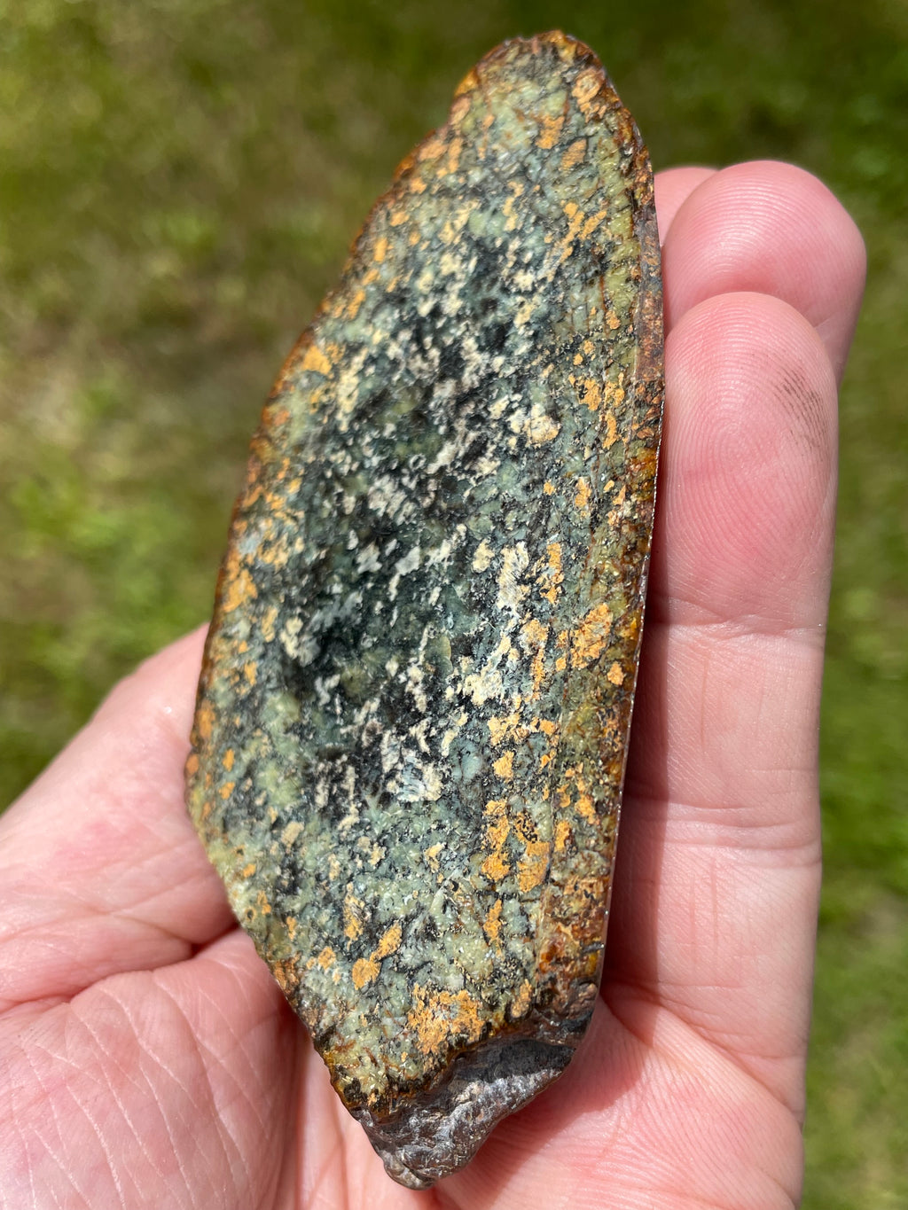 StoneBorn Creations Hand-Polished Vermont Serpentine Freeform Pair with Black Mineral Inclusions, Earth-Toned Matrix and Natural Split Display