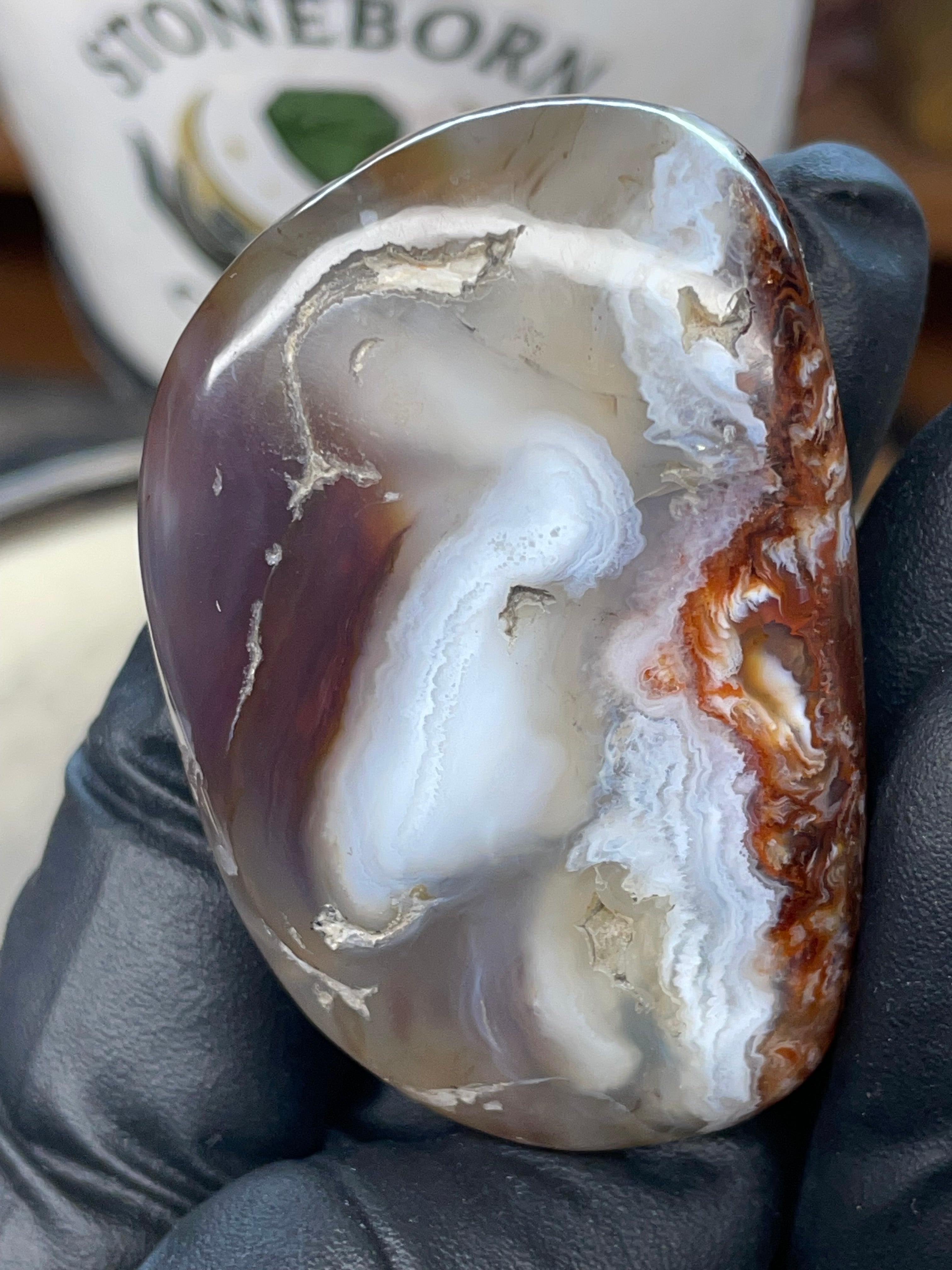 StoneBorn Fire Agate — Hand-Polished Natural Transformation