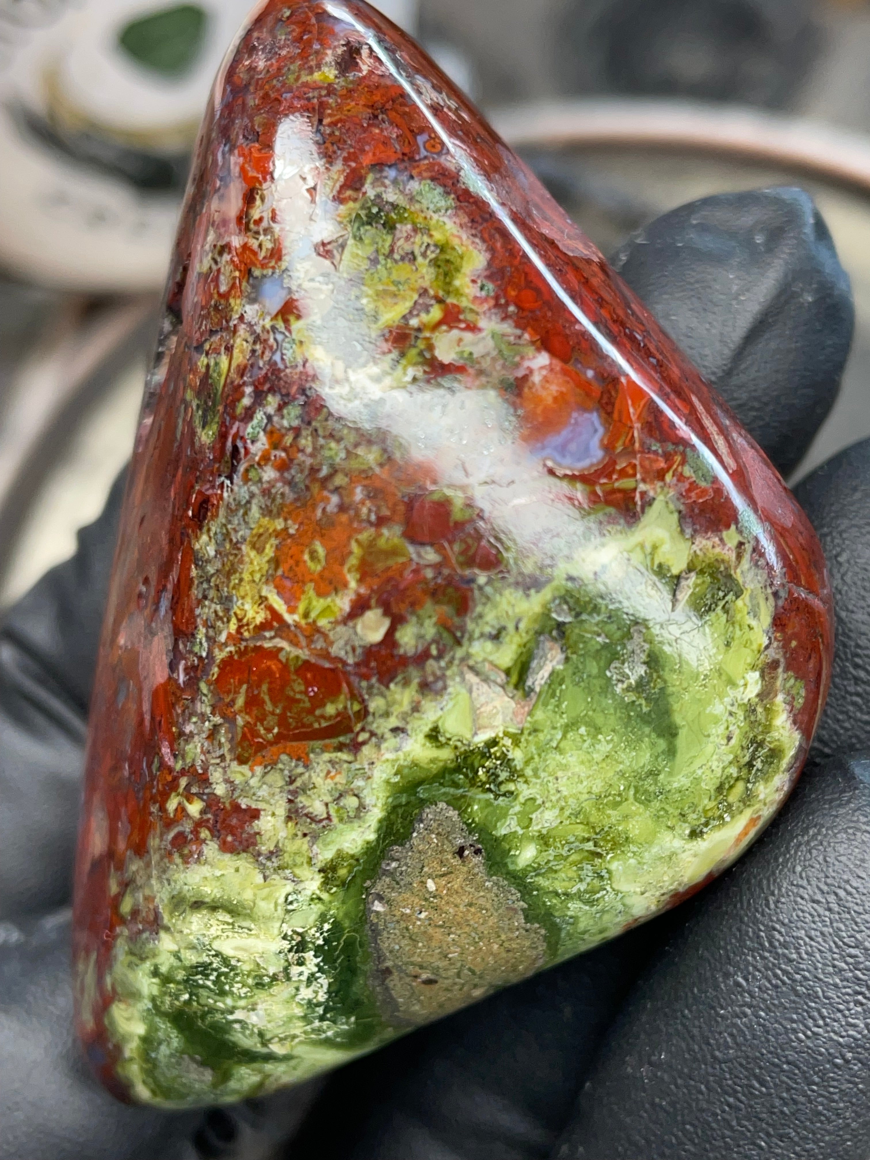 StoneBorn Creations | Hand-Polished Red Jasper & Greenstone Freeform