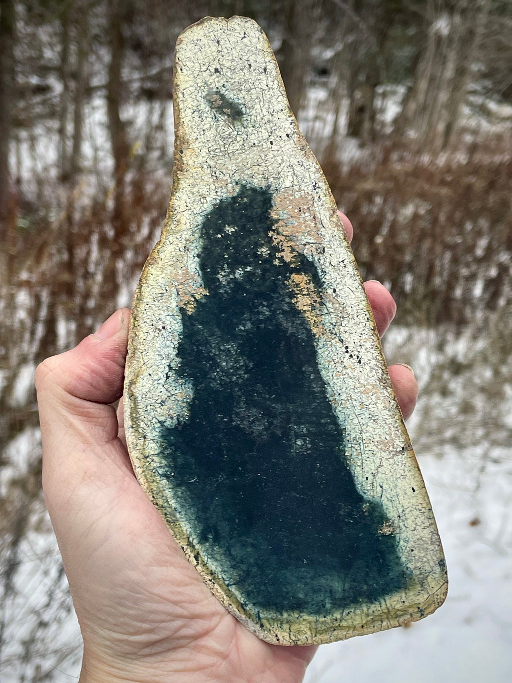 Polished Vermont Green Slate • Rare Crackle Pattern • Natural “Lake” Formation (Matched Halves Available)