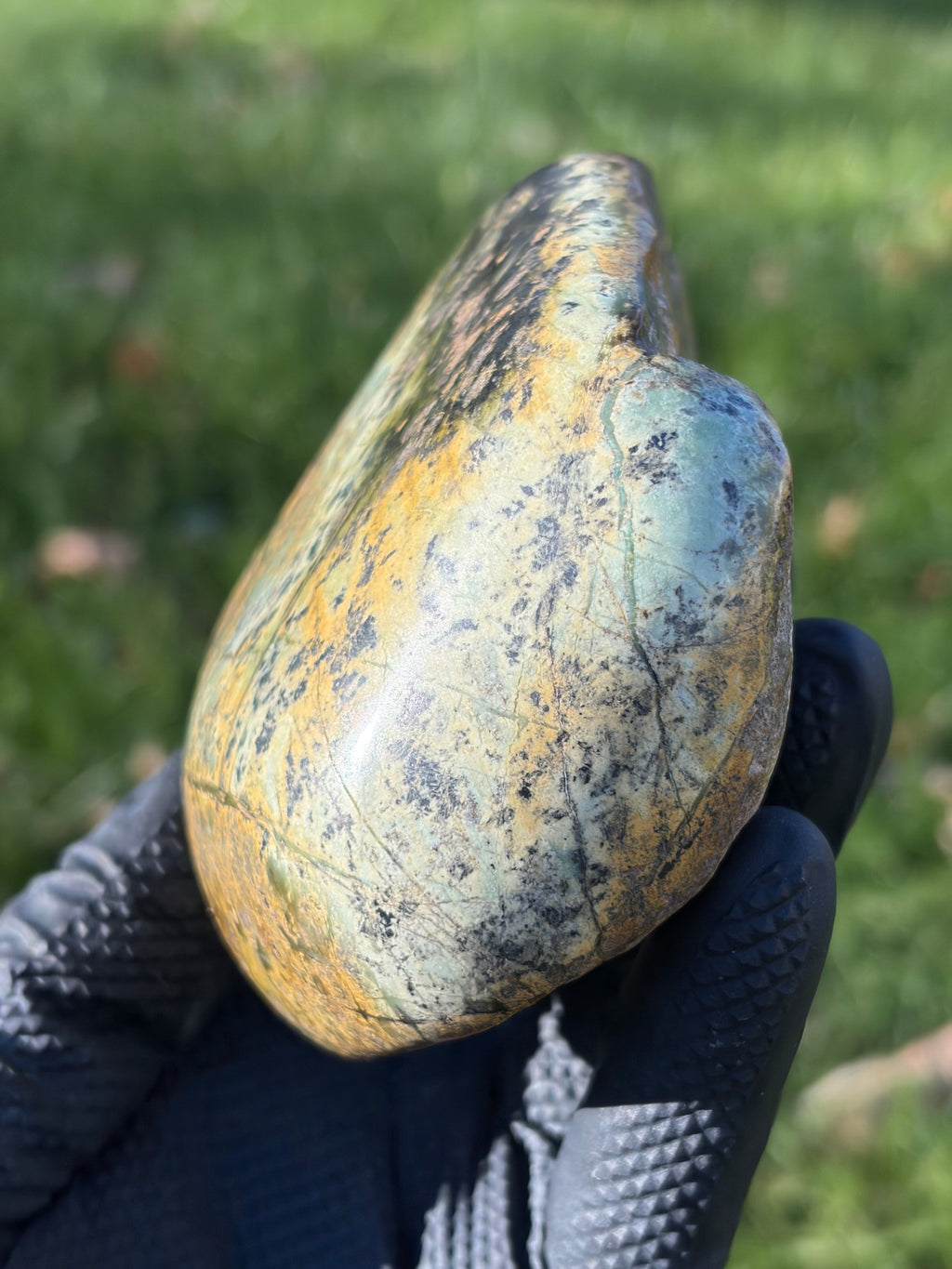 StoneBorn Creations – Natural Green Serpentine Stone | Hand-Polished River Stone