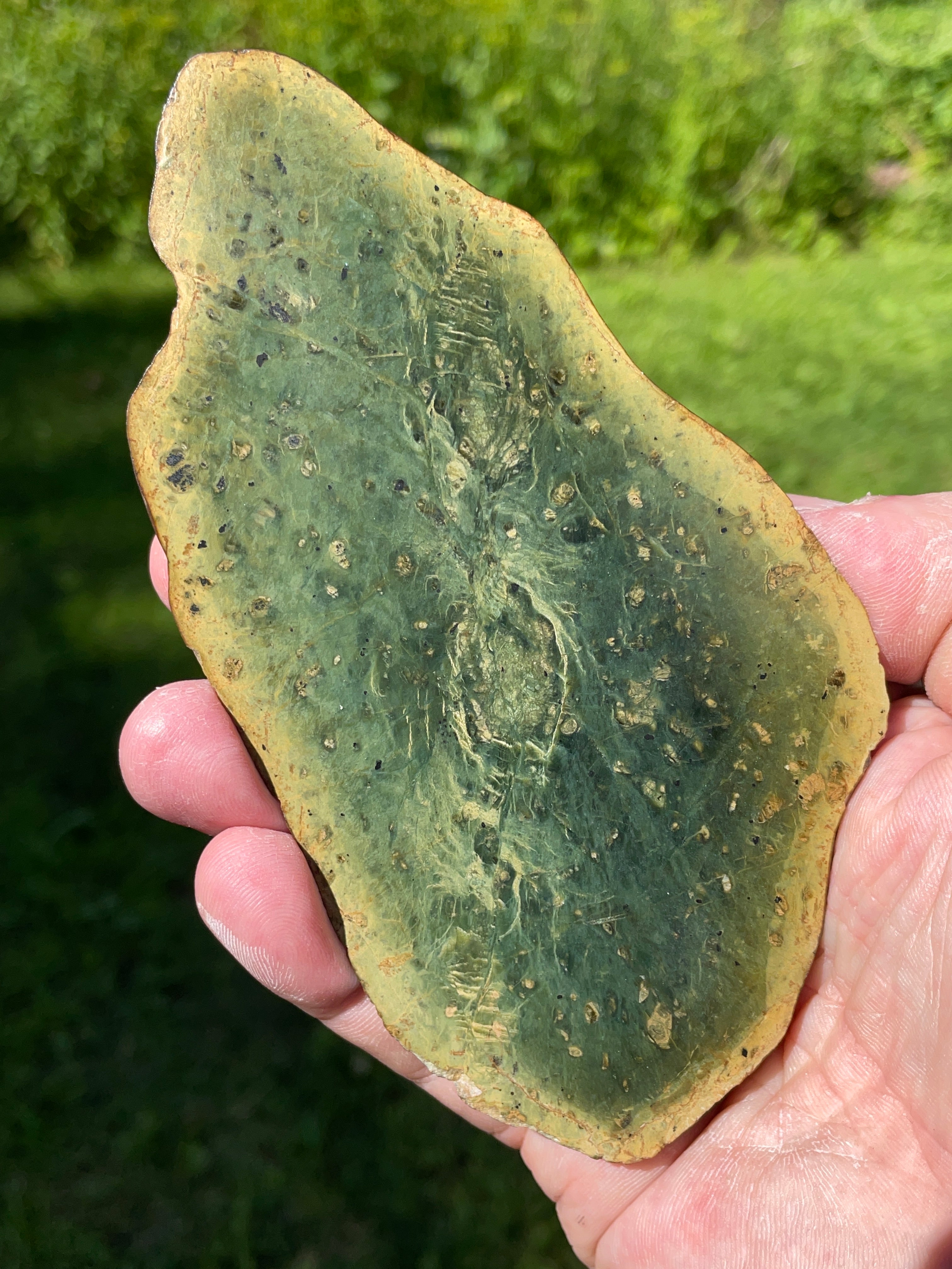 StoneBorn Creations Hand-Polished Vermont Serpentine Bookmatched Pair | One-of-a-Kind Natural Display Stones