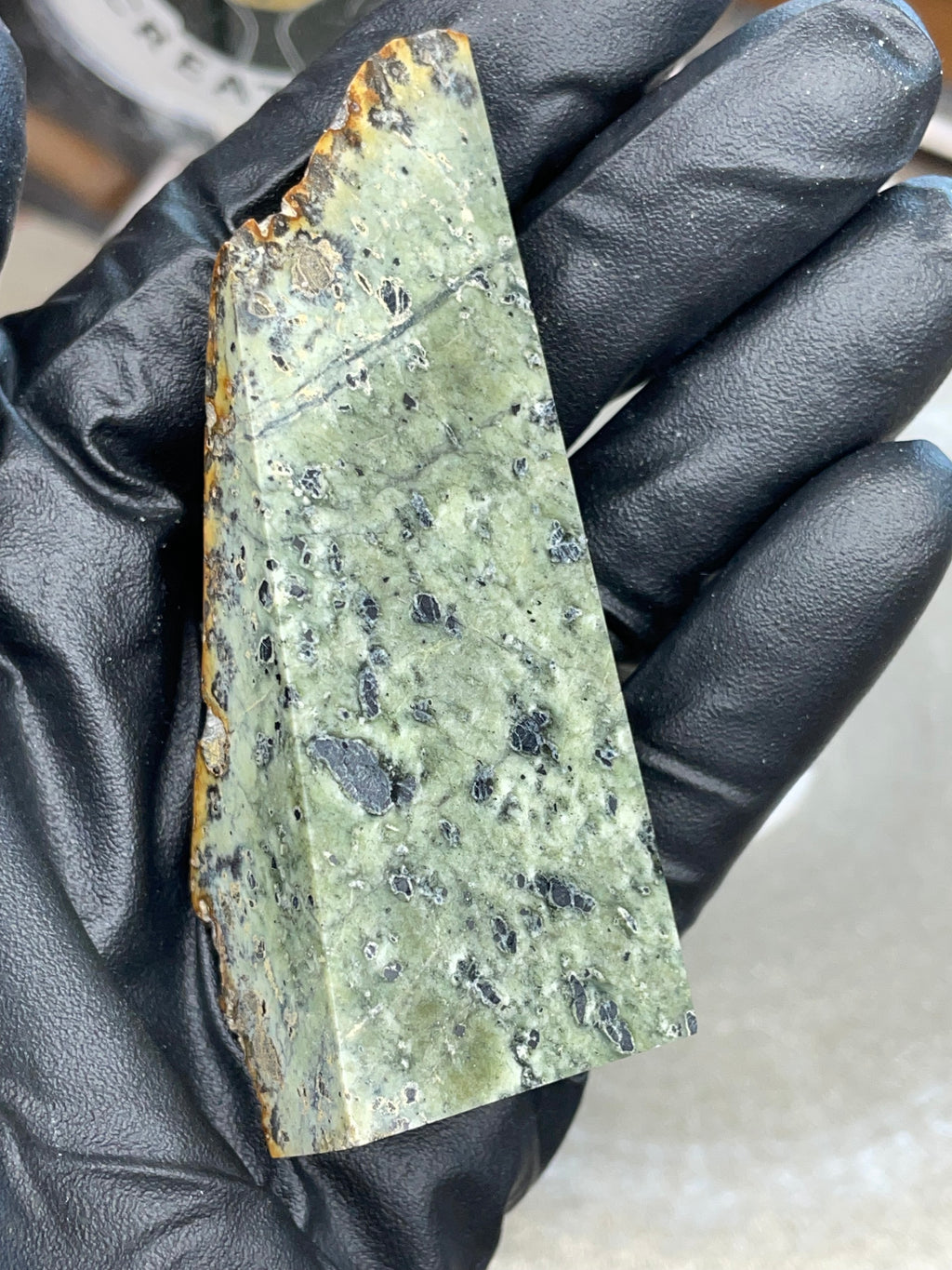 Hand-Polished Green Stone Slab | StoneBorn Creations