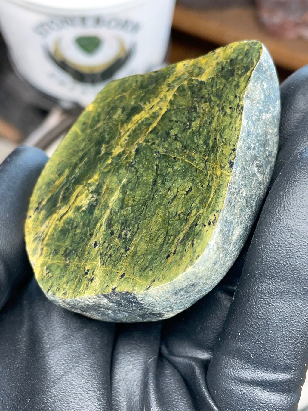 Hand-Polished Green Stone Slab | StoneBorn Creations