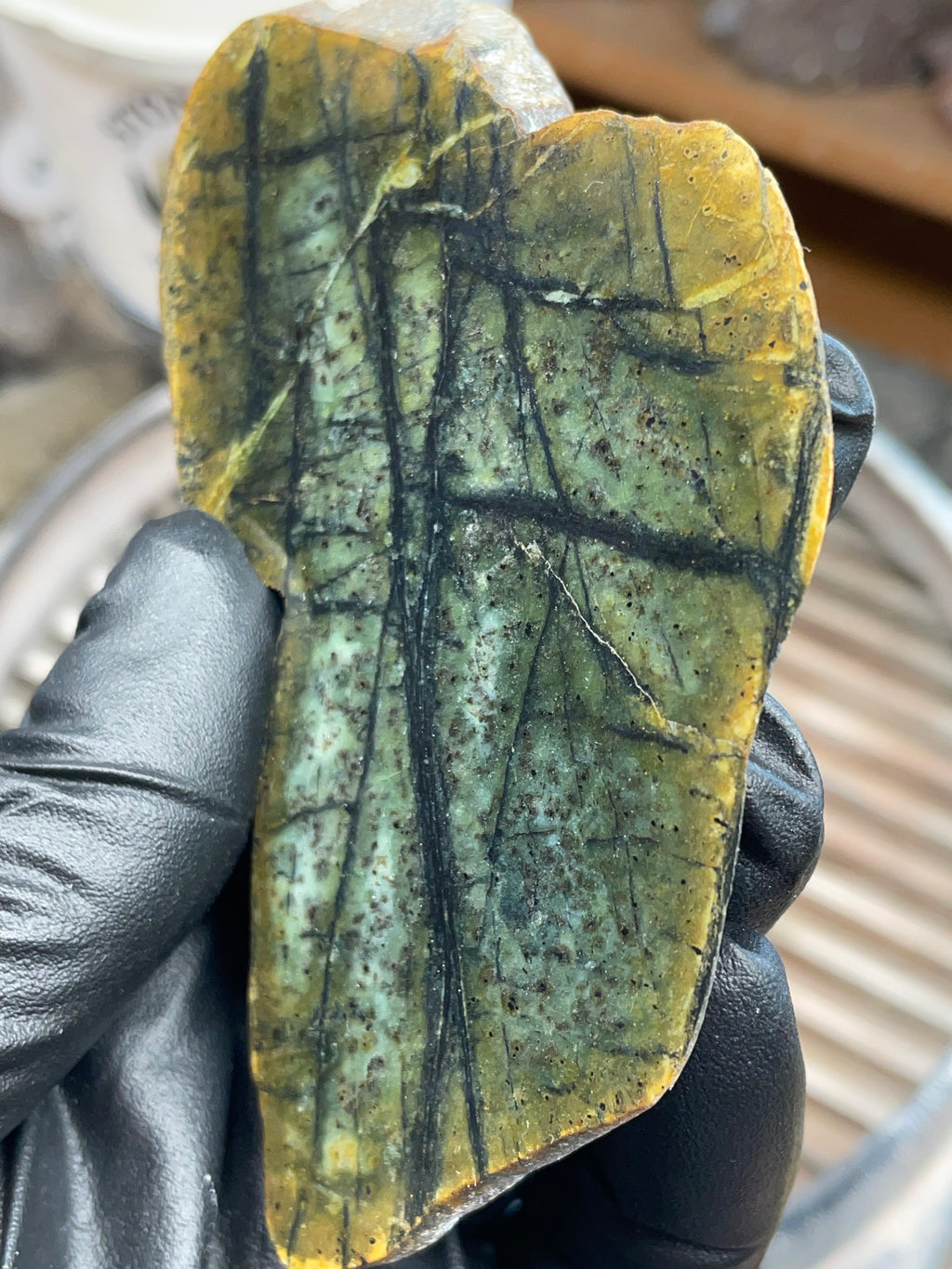 Hand-Collected Veined Serpentine Slab | Raw & Refined StoneBorn Specimen