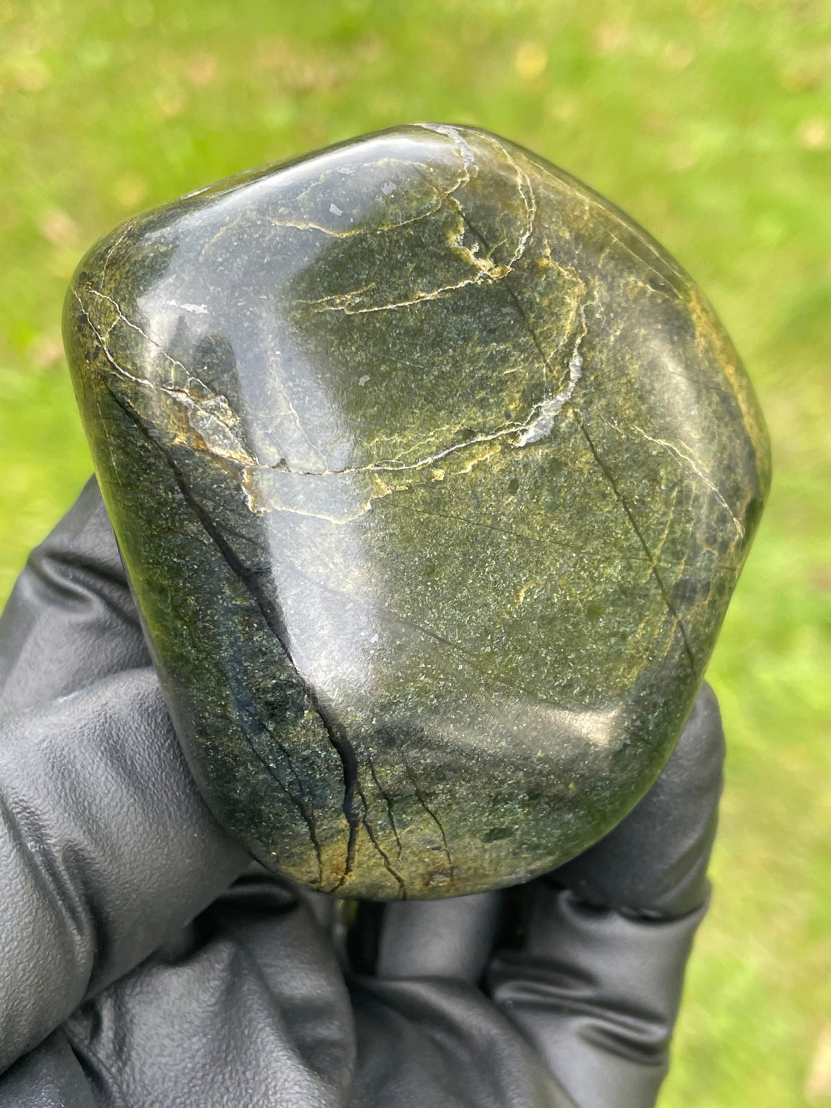 StoneBorn Creations Stream-Forged Green Stone – Hand Polished Natural Freeform