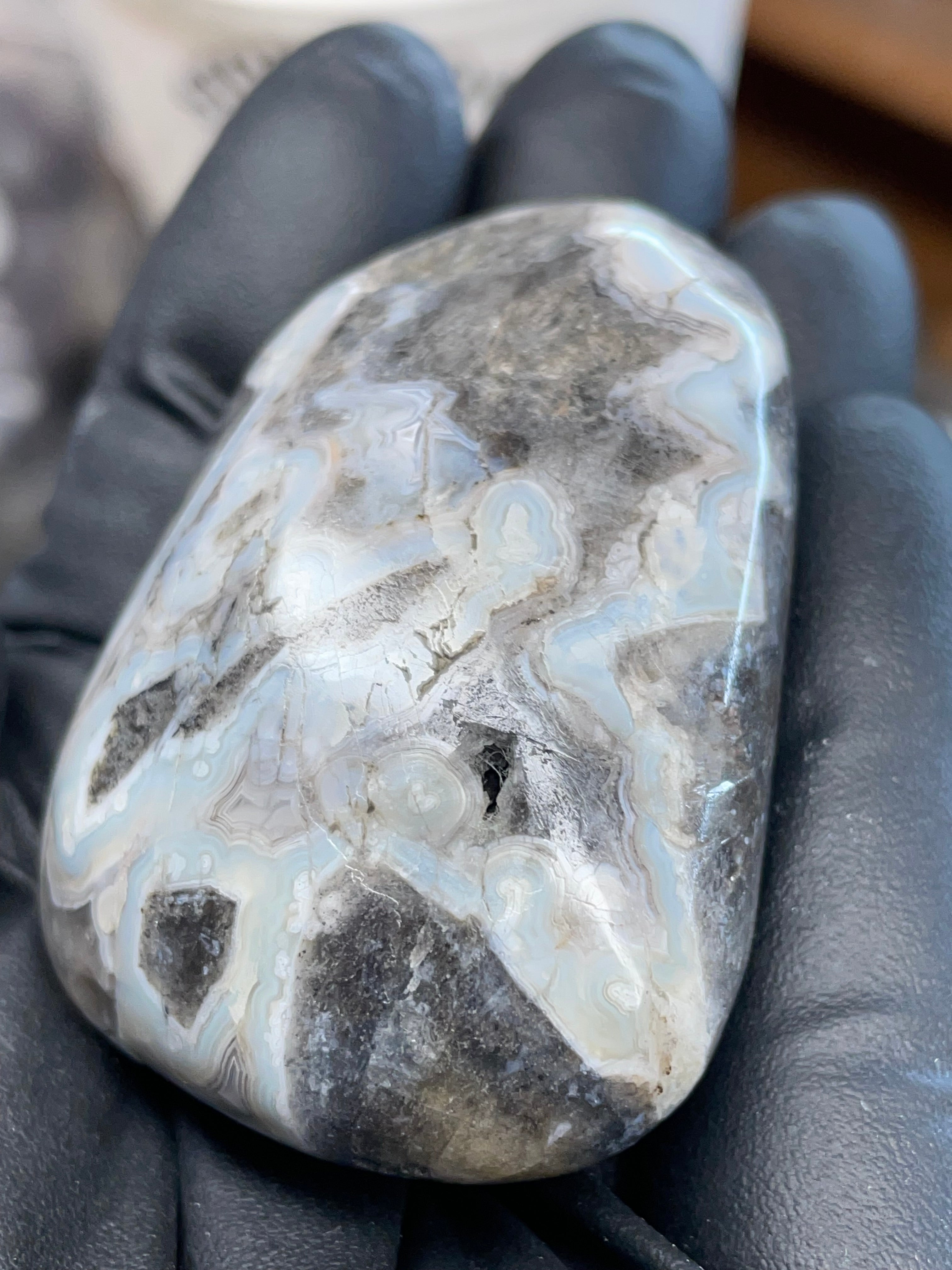 Blue-White Lace Banded Agate Freeform