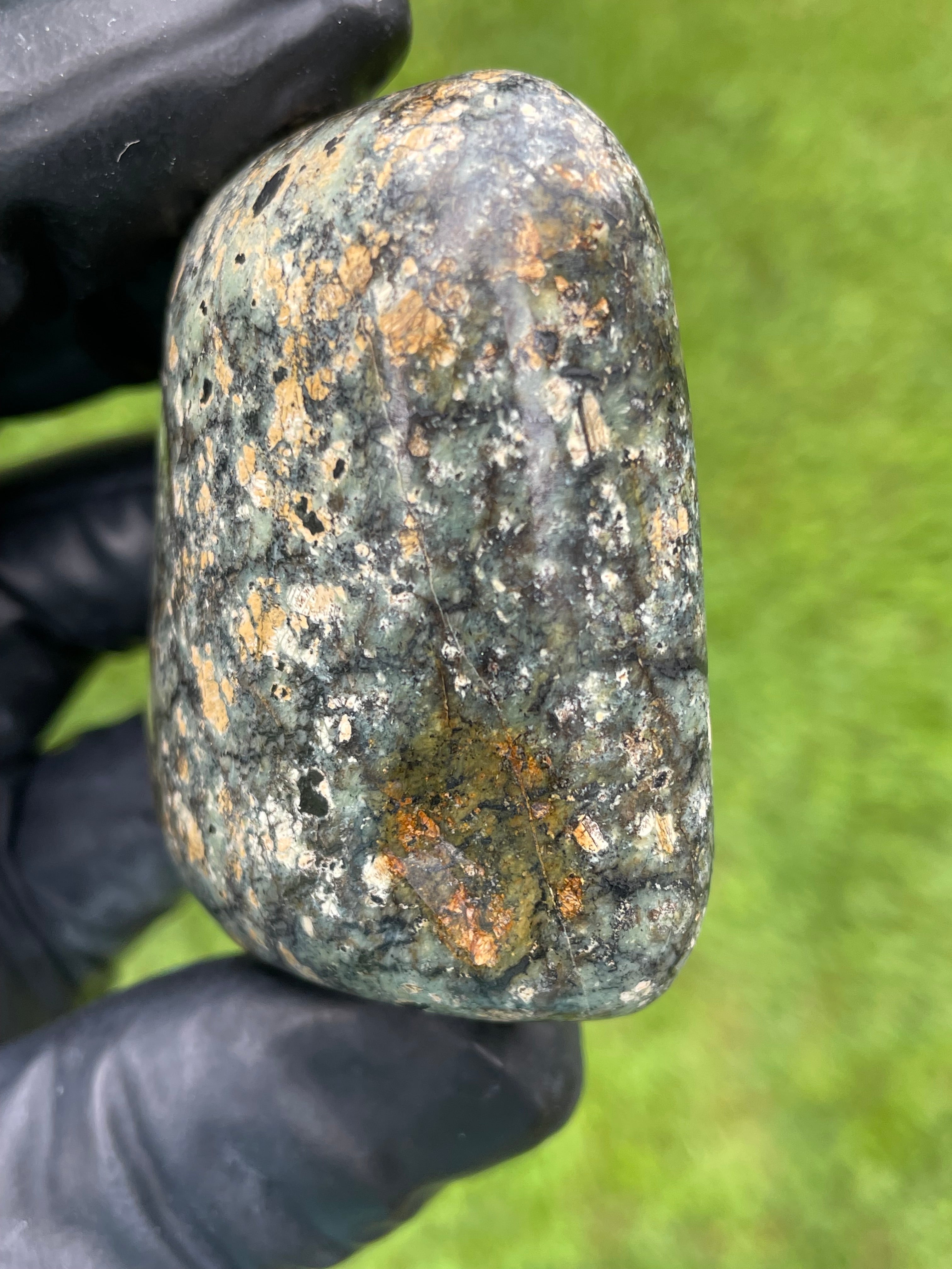StoneBorn Creations Hand-Polished Vermont Serpentine Freeform Display Stone