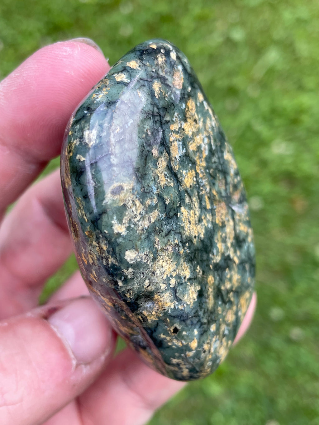 StoneBorn Creations Hand-Polished Local Serpentine Freeform | Fully Polished Greenstone with Blue-Green Patterns & Natural Mineral Inclusions