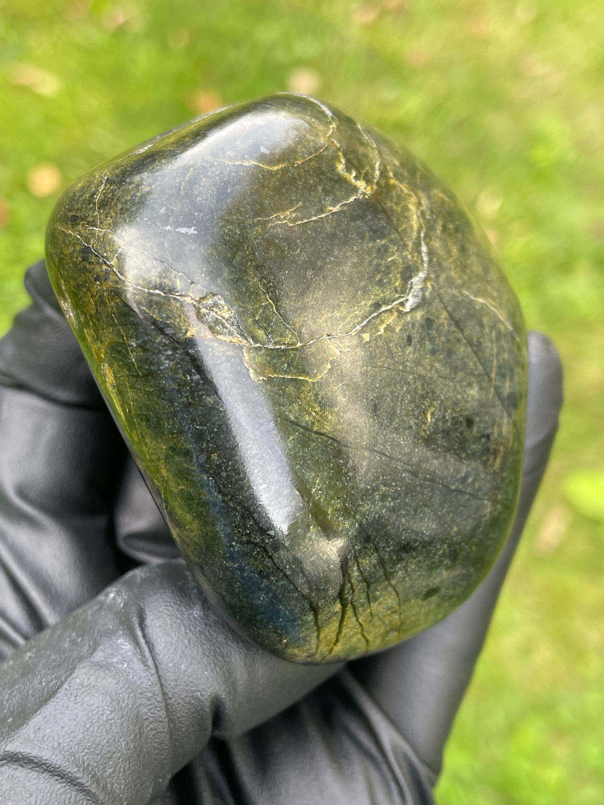 StoneBorn Creations Stream-Forged Green Stone – Hand Polished Natural Freeform