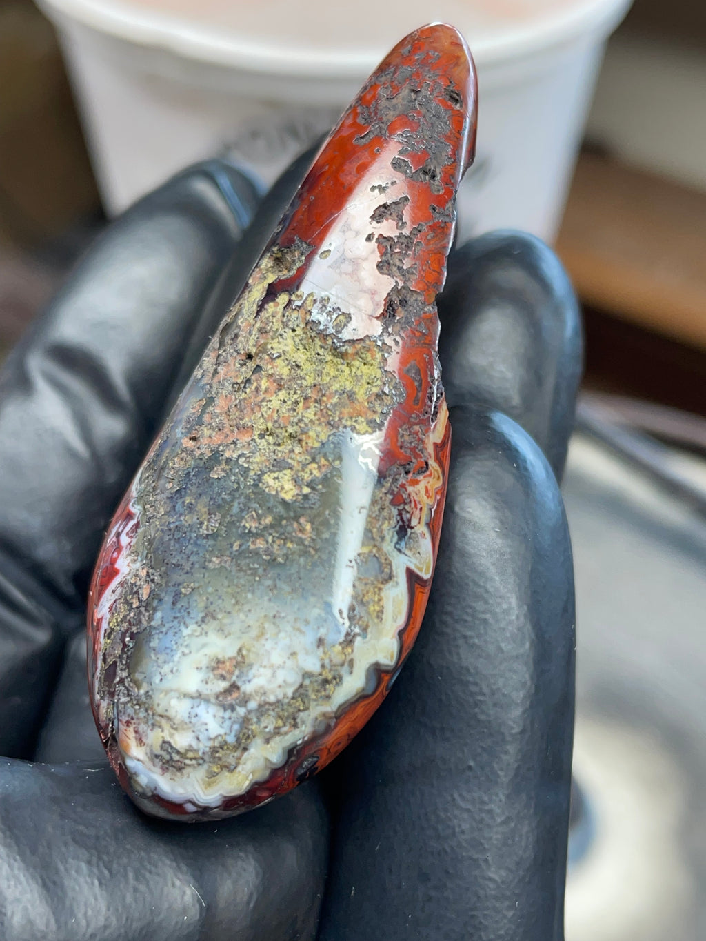 Hand-Polished Red Banded Agate — Raw & Refined