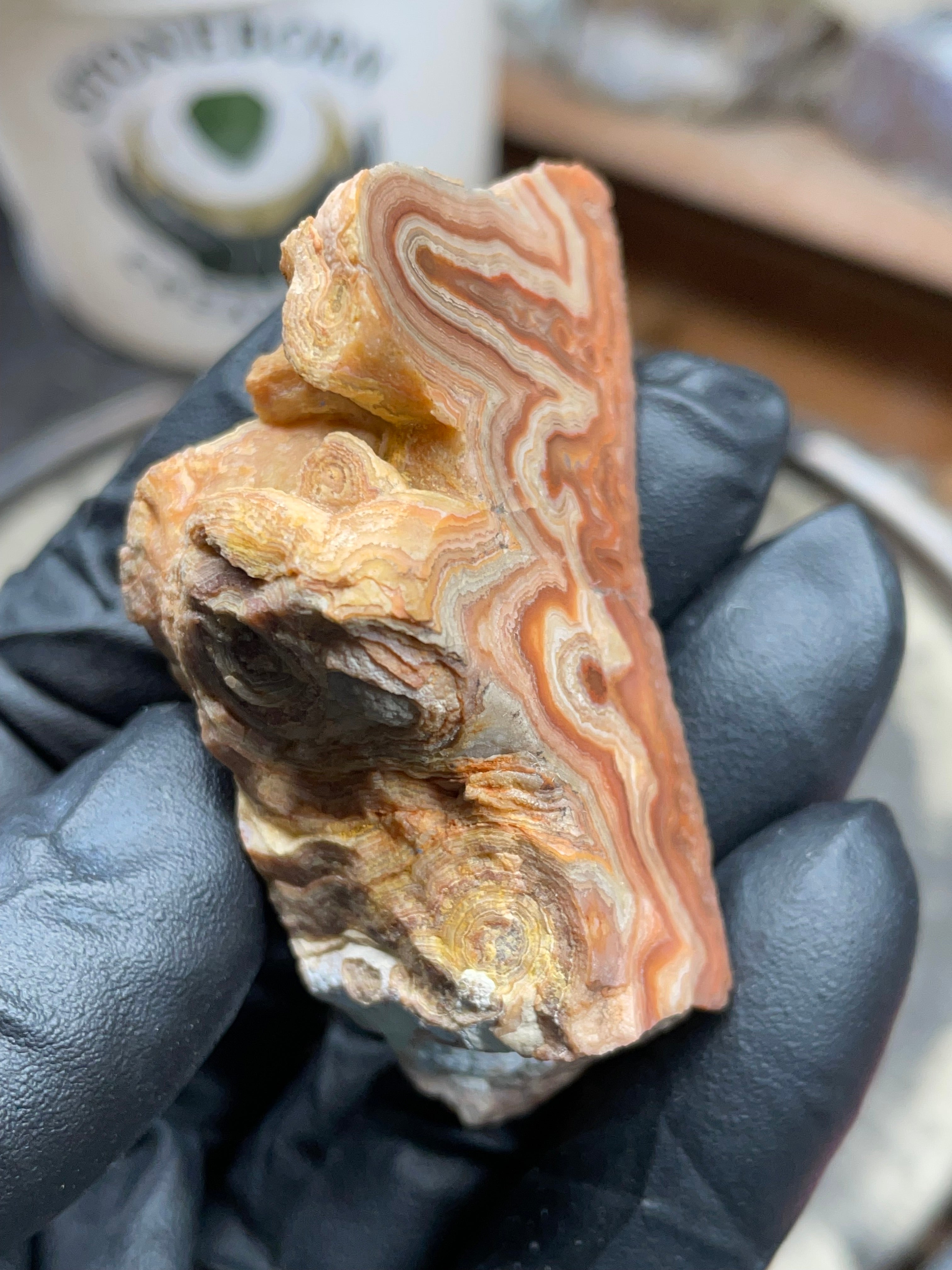 Hand-Polished Georgia Agate – Flat Polished Face, Natural Raw Edge